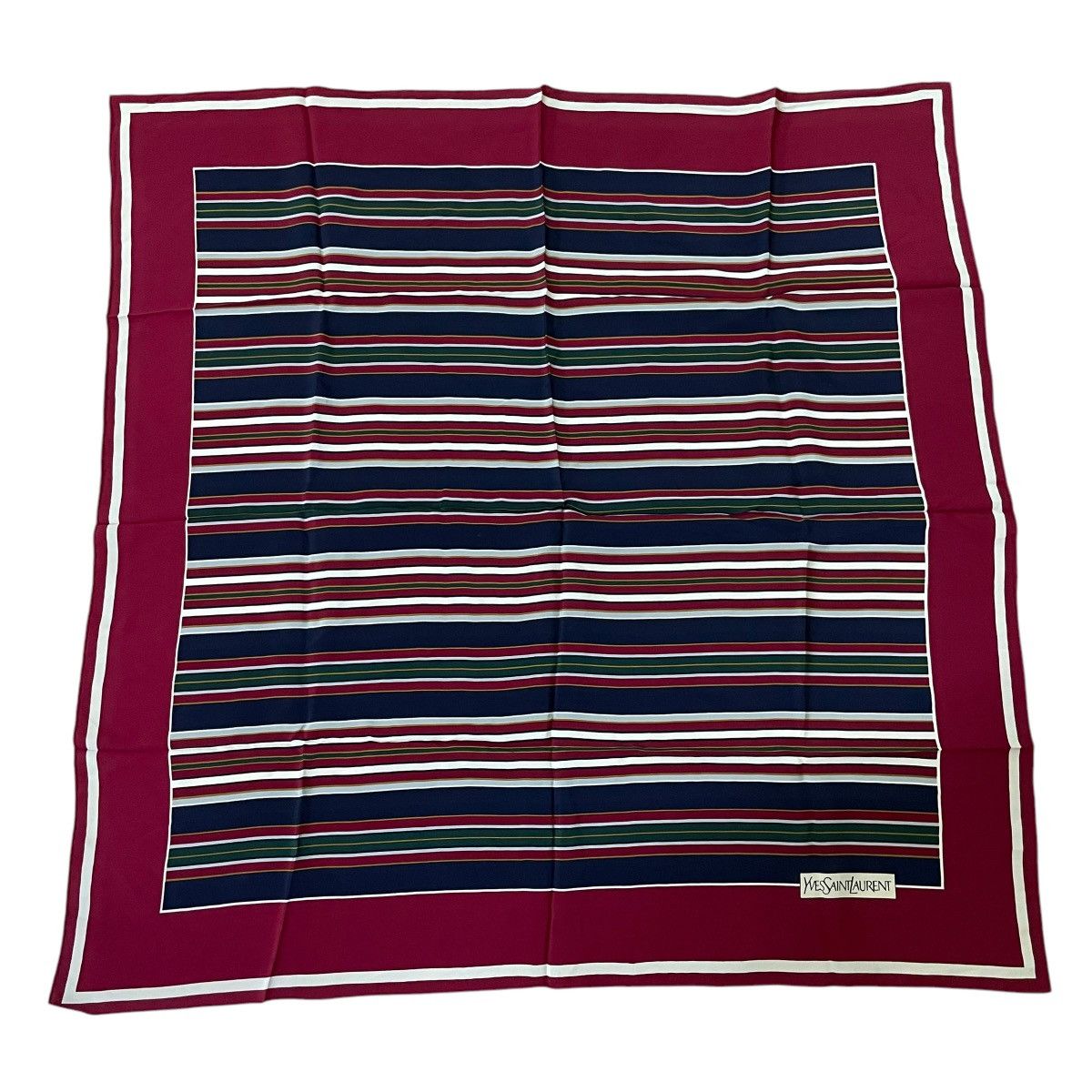 Yves Saint Laurent ysl stripes maroon silk scarf Size ONE SIZE - 1 Thumbnail