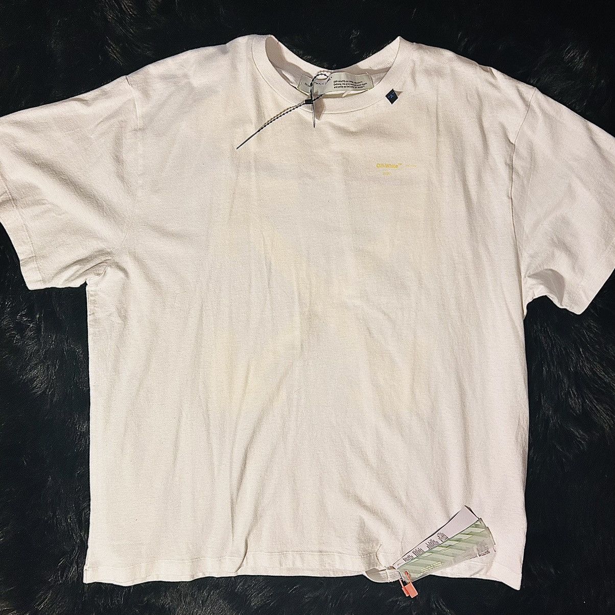 image of Off White Off-White Slim Fit Acrylic Arrows S/ S T-Shirt, Men's (Size 2XL)