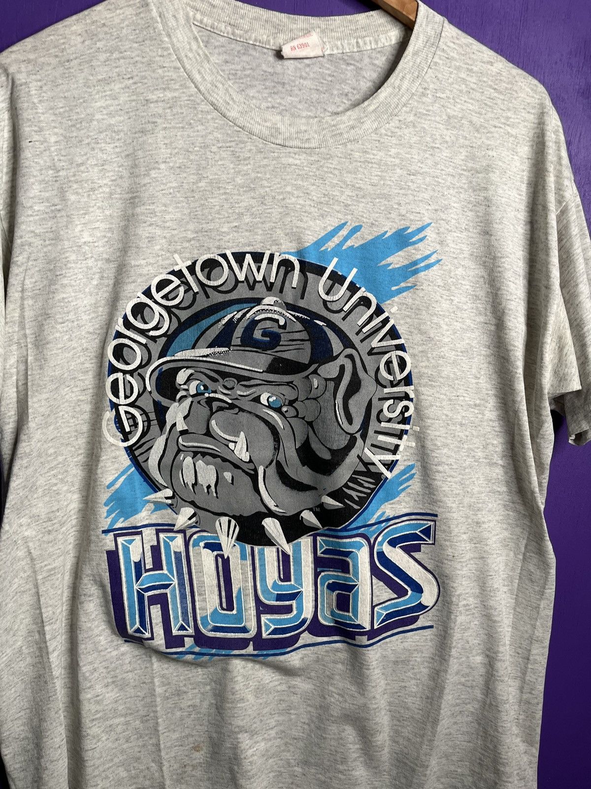 Vintage Vintage 90s Georgetown Hoyas logo t-shirt Size US L / EU 52-54 / 3 - 3 Thumbnail