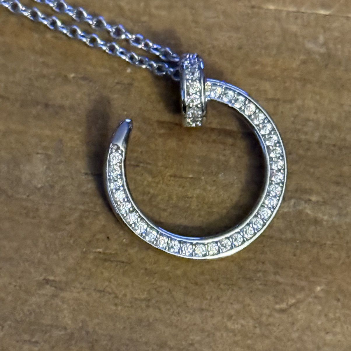 Other Silver tone pave nail pendant necklace Size ONE SIZE - 3 Thumbnail