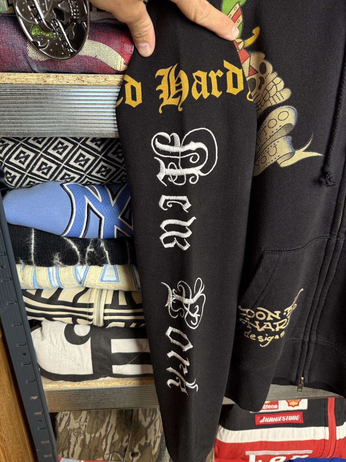 Ed Hardy Ed Hardy New York Skull Embroidered Logo Love Zip Hoodie Size US M / EU 48-50 / 2 - 15 Thumbnail