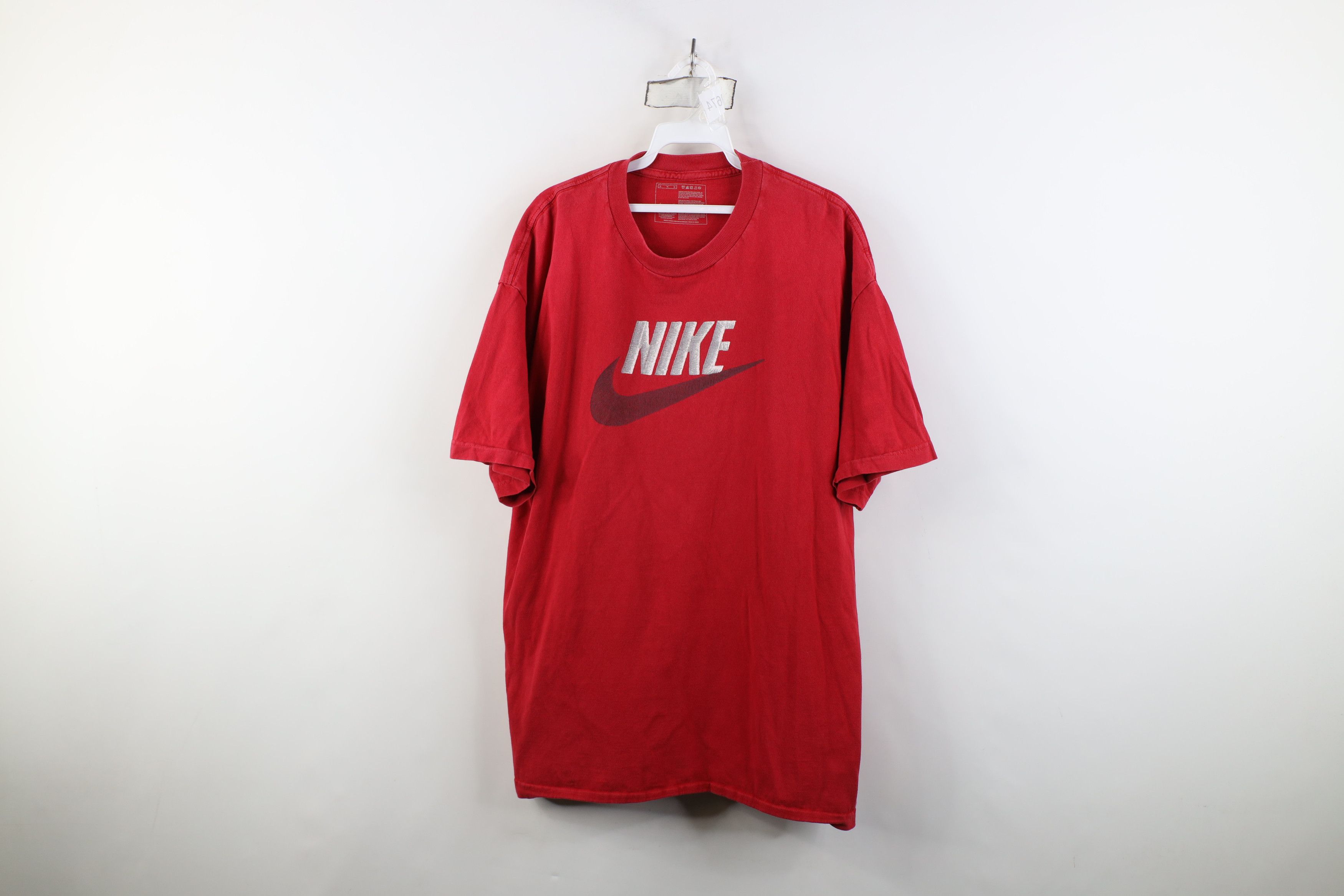 Nike Vintage Y2K Nike Scott Big Swoosh Spell Out T-Shirt Red Size US XL / EU 56 / 4 - 1 Thumbnail