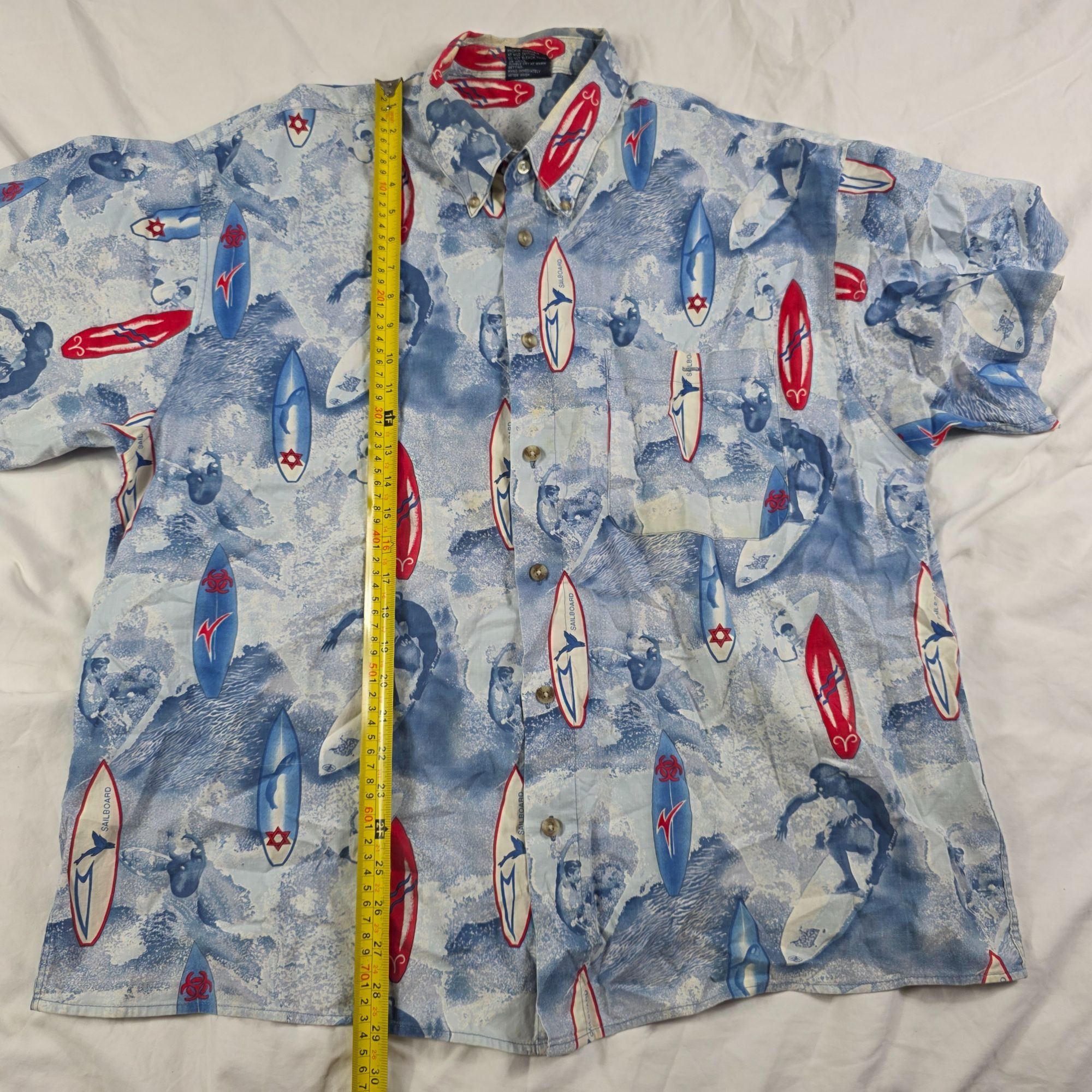 Other 212 NYC Hawaiian Mens Size XL Blue White Button Up Shirt Sur Size US XL / EU 56 / 4 - 8 Thumbnail