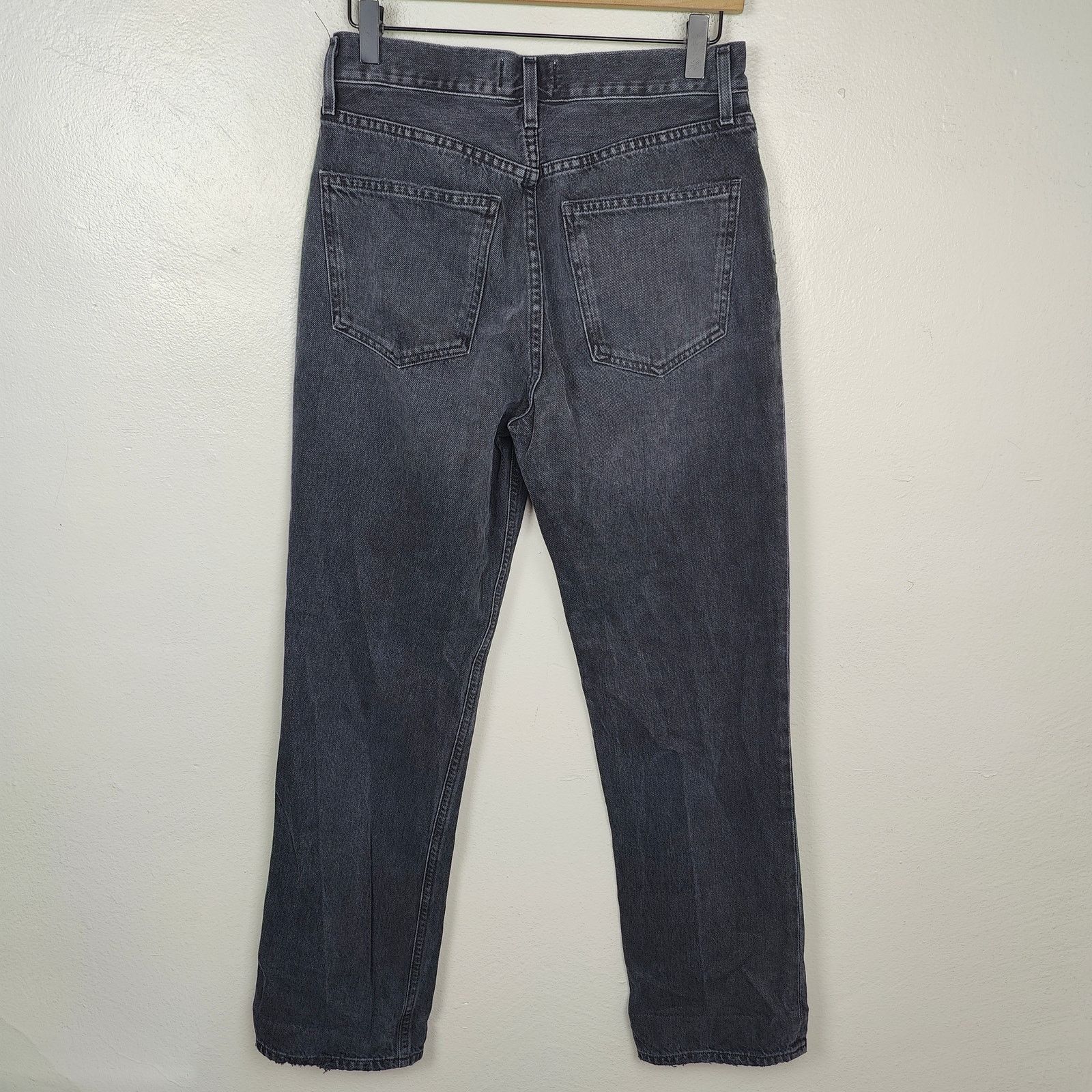 Agolde Agolde Lana Jean Womens 27 Straight Leg Black Knee Rip Size 27" / US 4 / IT 40 - 5 Thumbnail