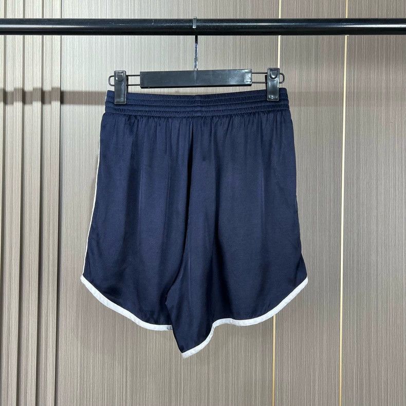 Celine Celine Embroidered Silk Shorts in Navy Size US 36 / EU 52 - 2 Thumbnail