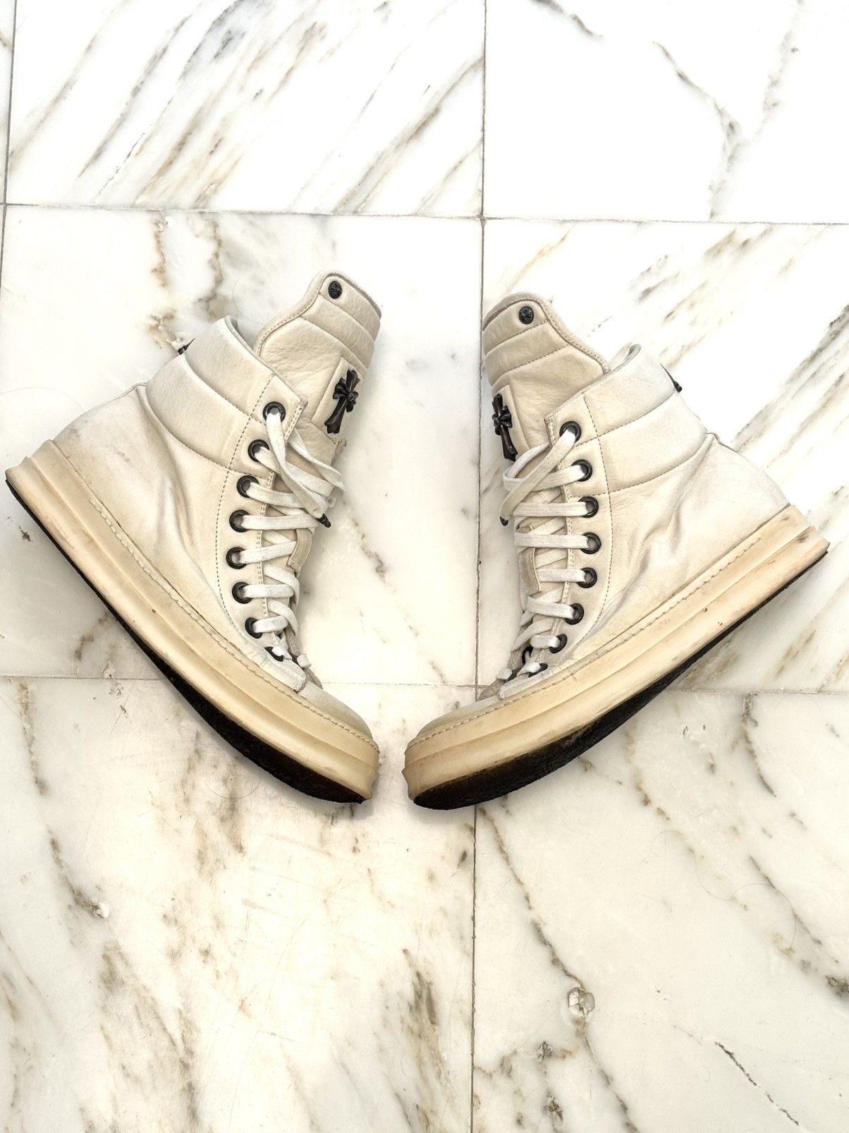 Chrome Hearts × Rick Owens ❗️READ DESC❗️ Chrome hearts x Rick Owens geo baskets Size US 11 / EU 44 - 1 Thumbnail