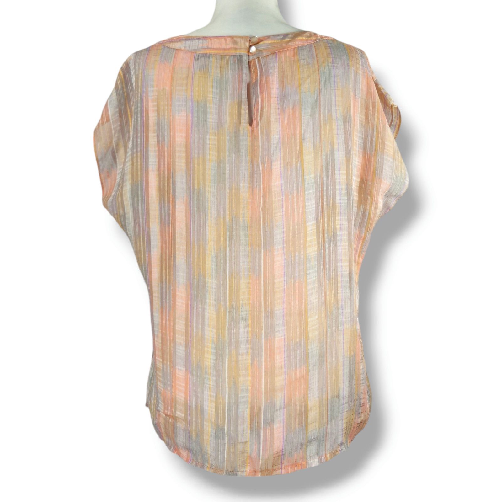 Other EUC VTG Malbe 70s Sheer Dolman Sleeve Blouse Sz. 14 Pastel Size XL / US 12-14 / IT 48-50 - 3 Thumbnail
