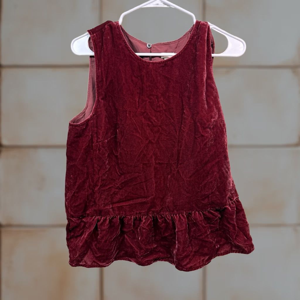 J.Crew J. Crew Velvet Sleeveless Top Burgundy Women's Size 10 Tank Round Neck Pullover Casual Party/Cocktail Size L / US 10 / IT 46 - 1 Thumbnail
