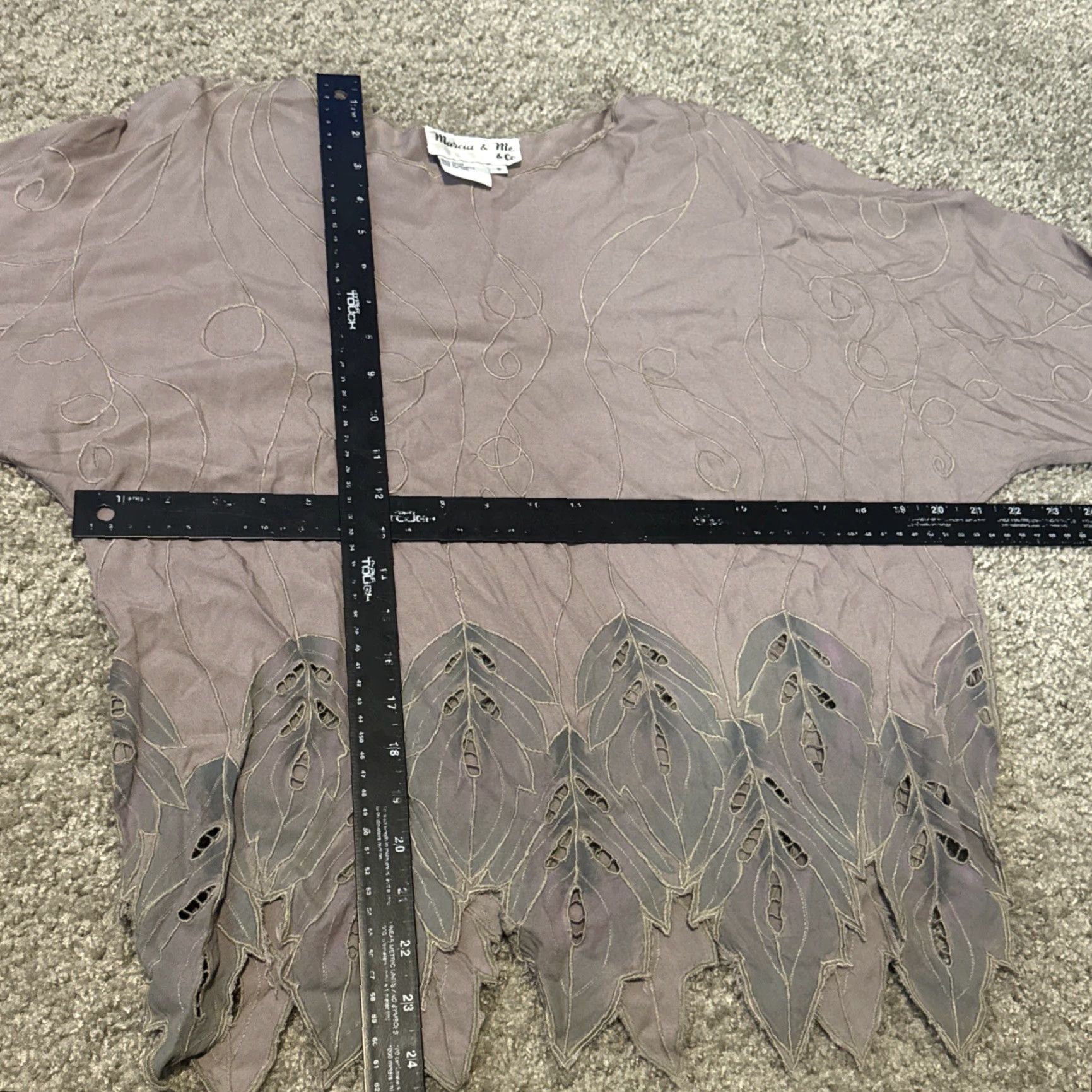 Vintage VINTAGE Marcia & Me & Co Blouse Long Sleeve Women Small Mauve 90s Boho Leaf Cut Out Hem Y2K Top Size S / US 4 / IT 40 - 6 Thumbnail