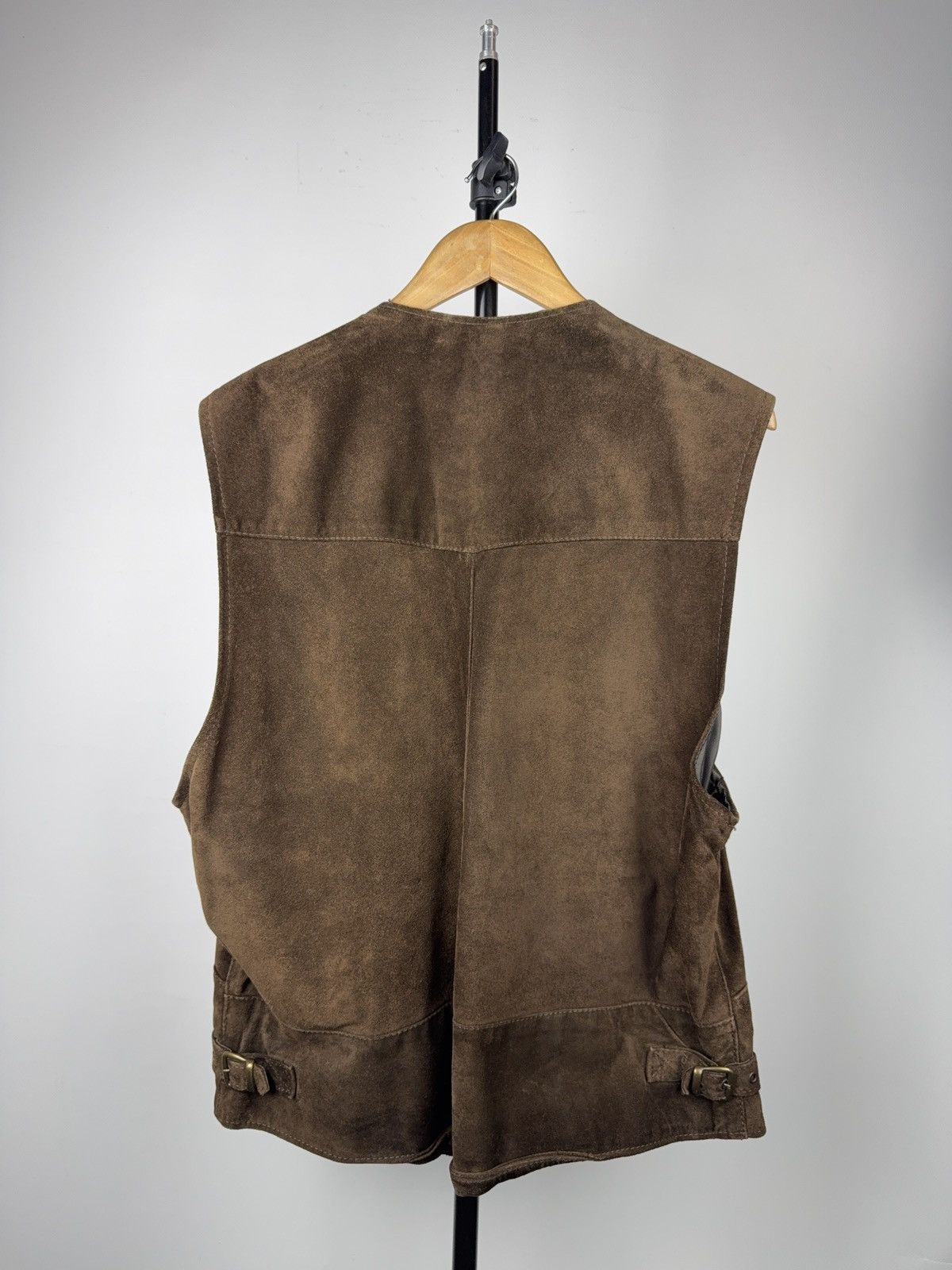 Leather Vintage 90s Cowboy Western USA Retro Suede Leather Vest Size US M / EU 48-50 / 2 - 16 Thumbnail