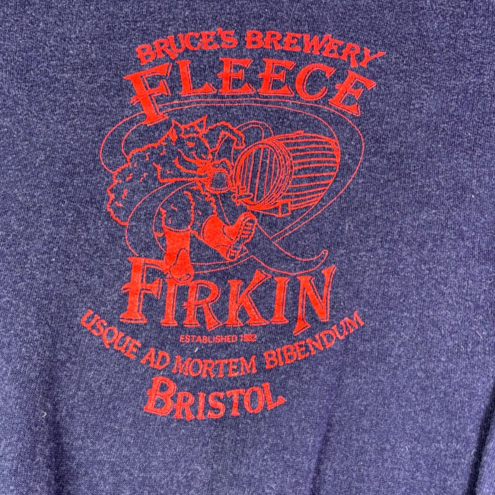 Vintage VINTAGE Bruce's Brewery Fleece Sweatshirt Crewneck Graphic Print Navy 70s Small Size US S / EU 44-46 / 1 - 7 Thumbnail