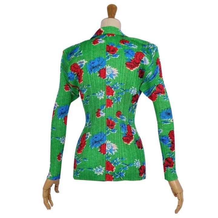 Issey Miyake Issey Miyake size:3 Green floral pleated cardigan Size XS / US 0-2 / IT 36-38 - 5 Thumbnail
