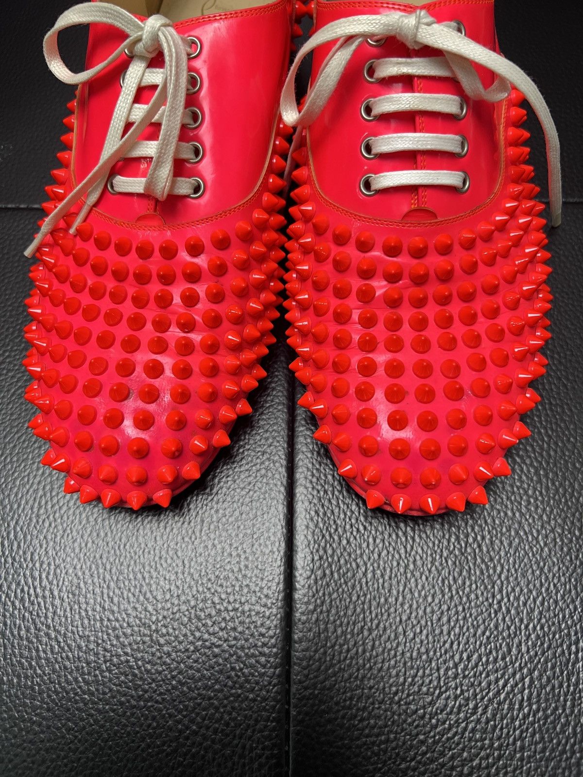 Christian Louboutin Christian Louboutin CL Red Studded Red Sole Low Top Boots Size US 7 / EU 40 - 14 Thumbnail