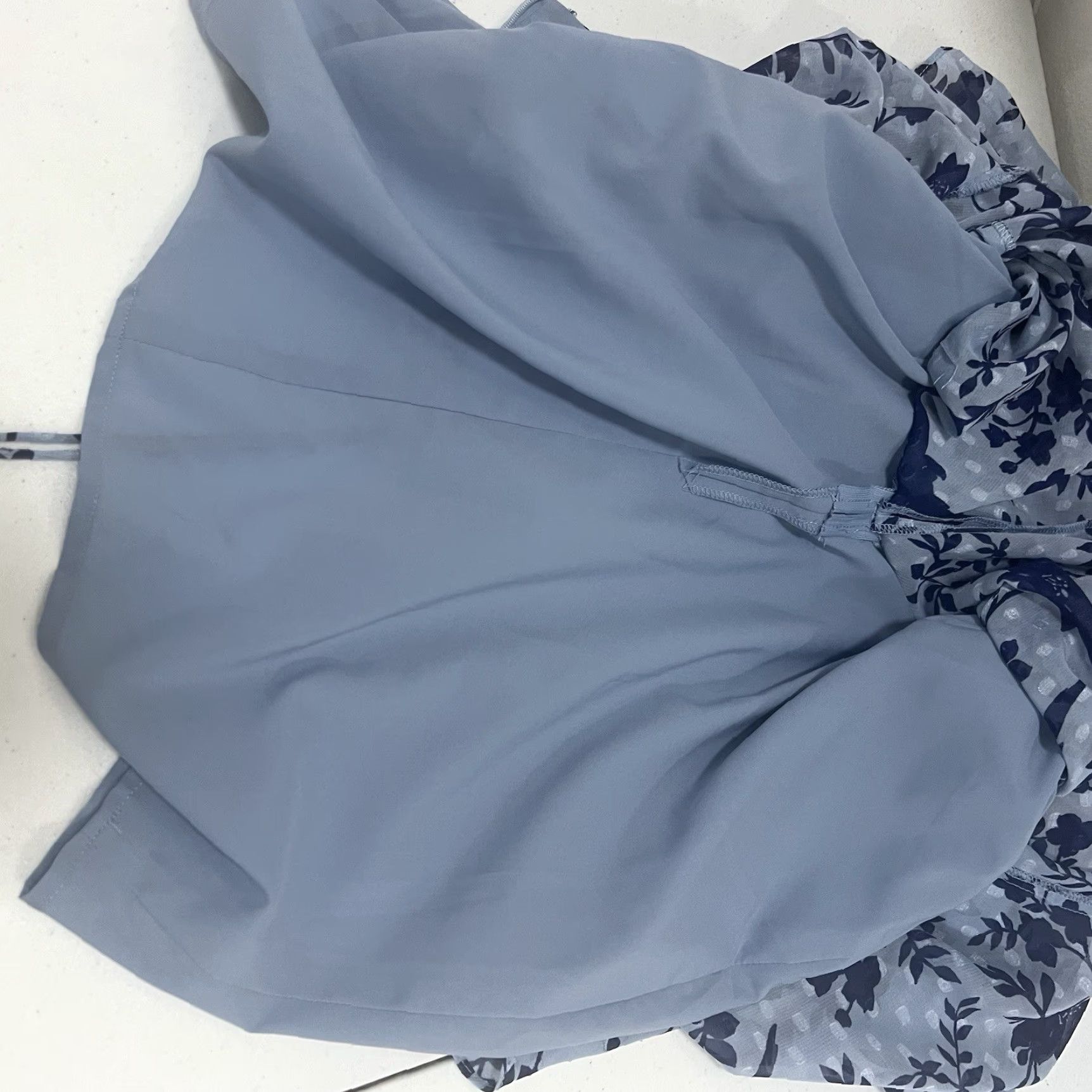 Vintage Eliza J Dress Blue Macaw Bird Floral Sleeveless Textured Ruching Midi Trumpet V-Neck Zip 8 Womens Party/Cocktail, Bridal, Formal, Casual, Wedding Size M / US 6-8 / IT 42-44 - 5 Thumbnail