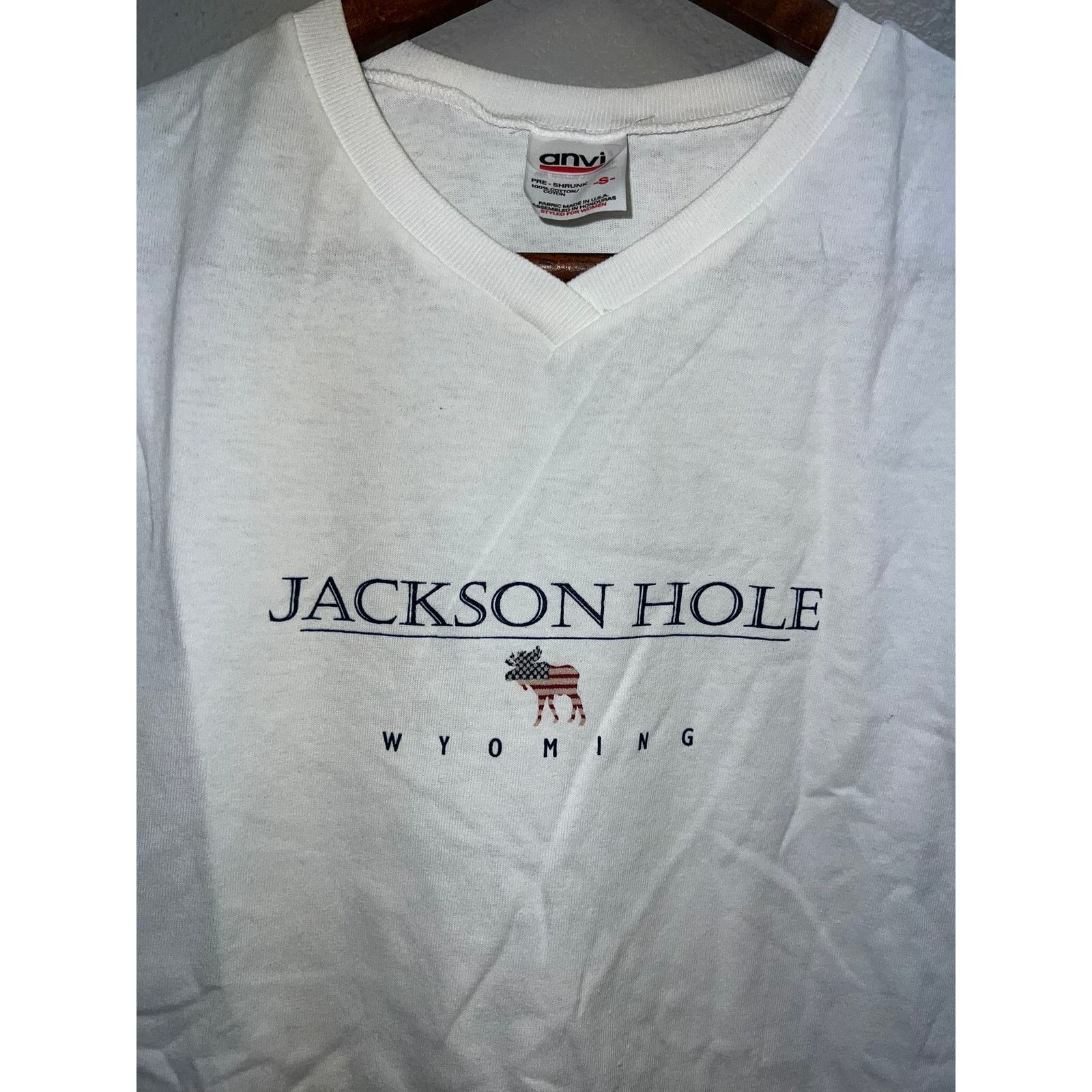 Anvil Womens Jackson Hole Shirt Wyoming Top Tee Grahic Vintage S Size S / US 4 / IT 40 - 2 Thumbnail