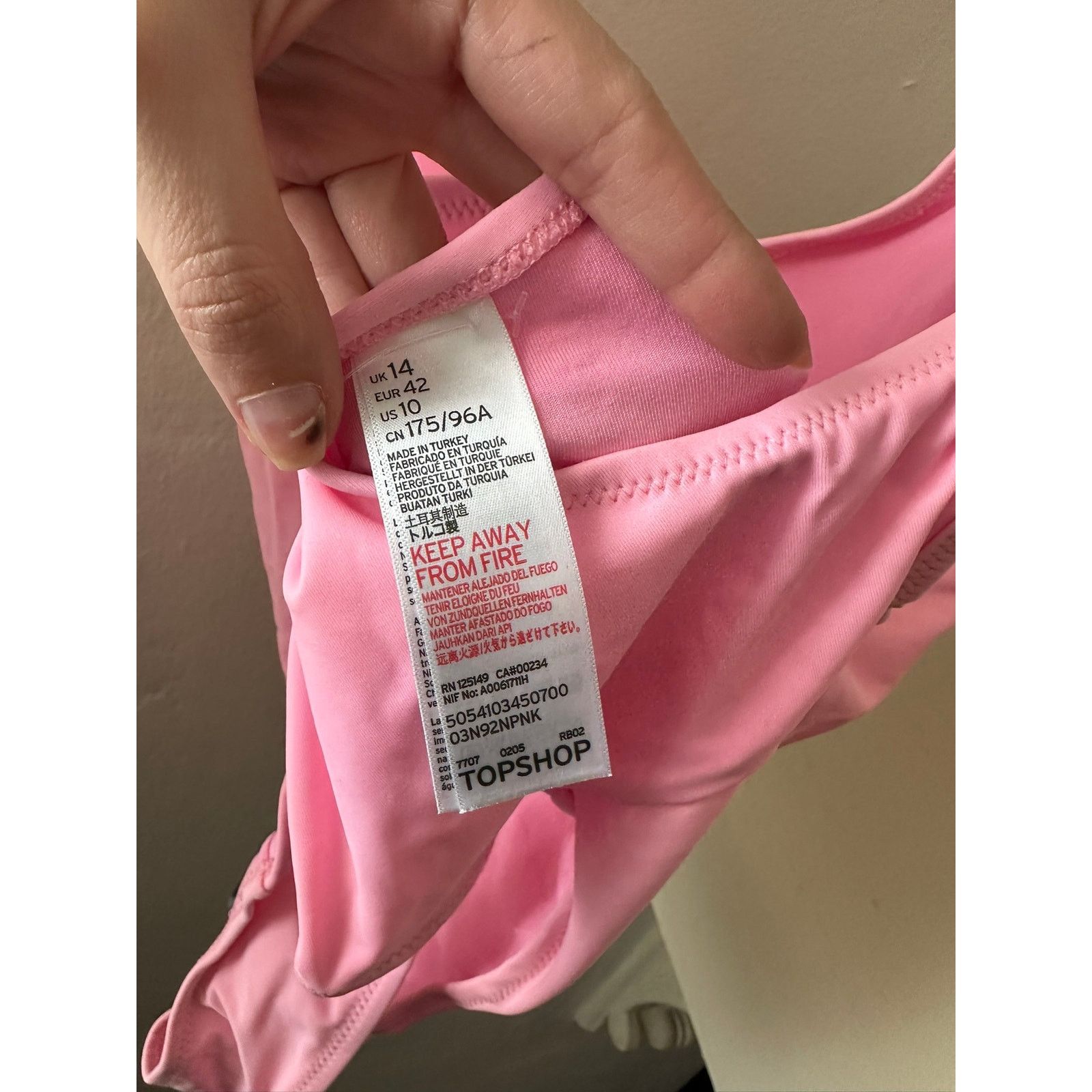 Topshop Top Shop Pink One Piece Pamela Swimsuit 10 Size ONE SIZE - 3 Thumbnail