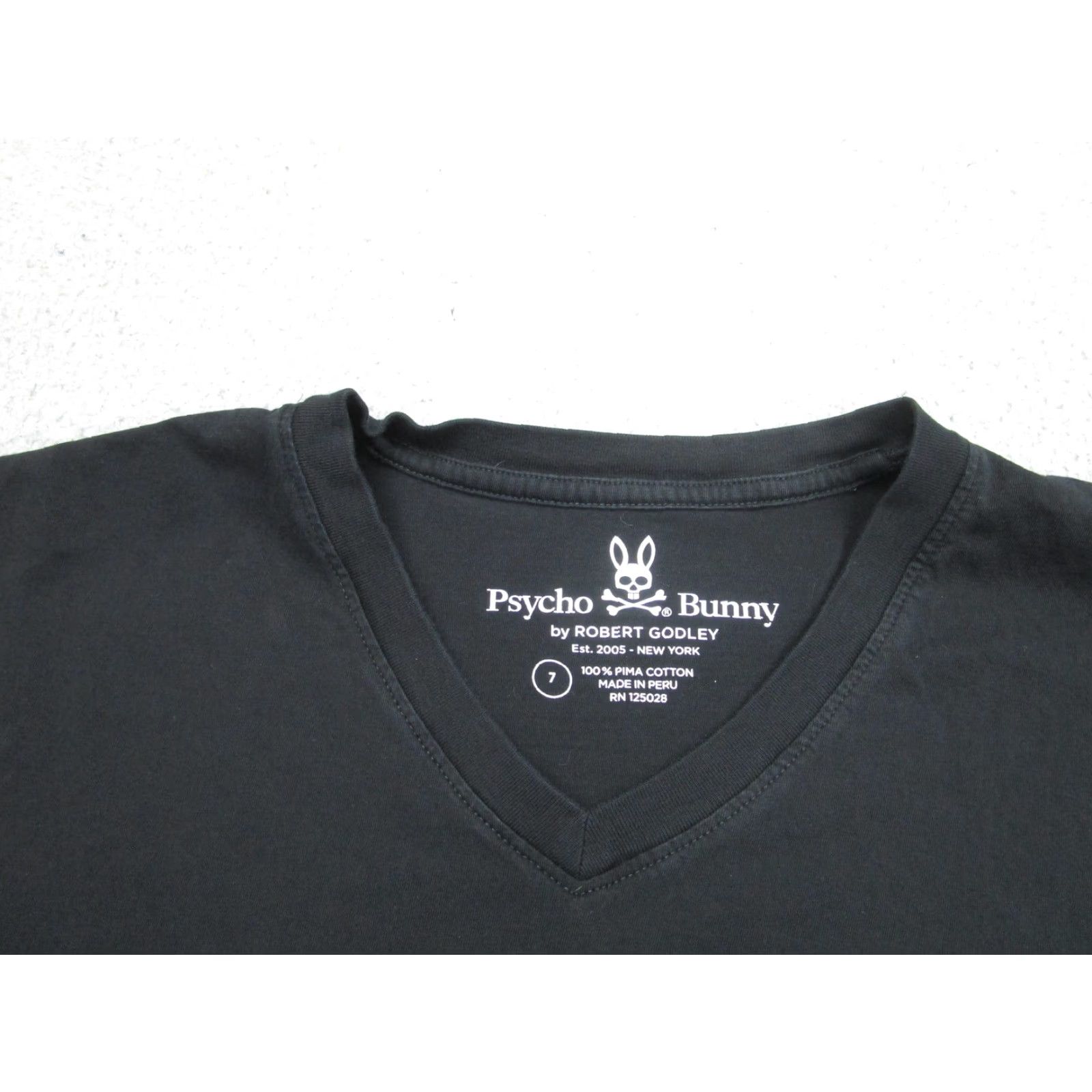 Psycho Bunny Psycho Bunny Shirt Mens 3XL Black V-Neck Pima Cotton Skull Logo Tagless Tee Size US XXL / EU 58 / 5 - 3 Thumbnail