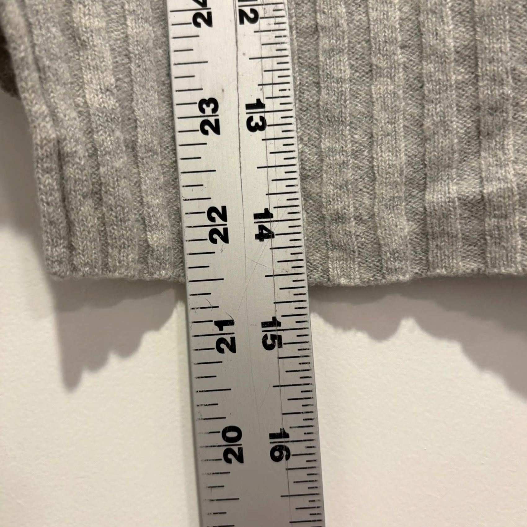 Vintage Babaton Ribbed Knit Cropped Sweater Grey Wool Linen Blend Womens S Crew Neck Long Sleeve Pullover Casual Fall Winter Spring All Seasons Slim Size S / US 4 / IT 40 - 7 Thumbnail