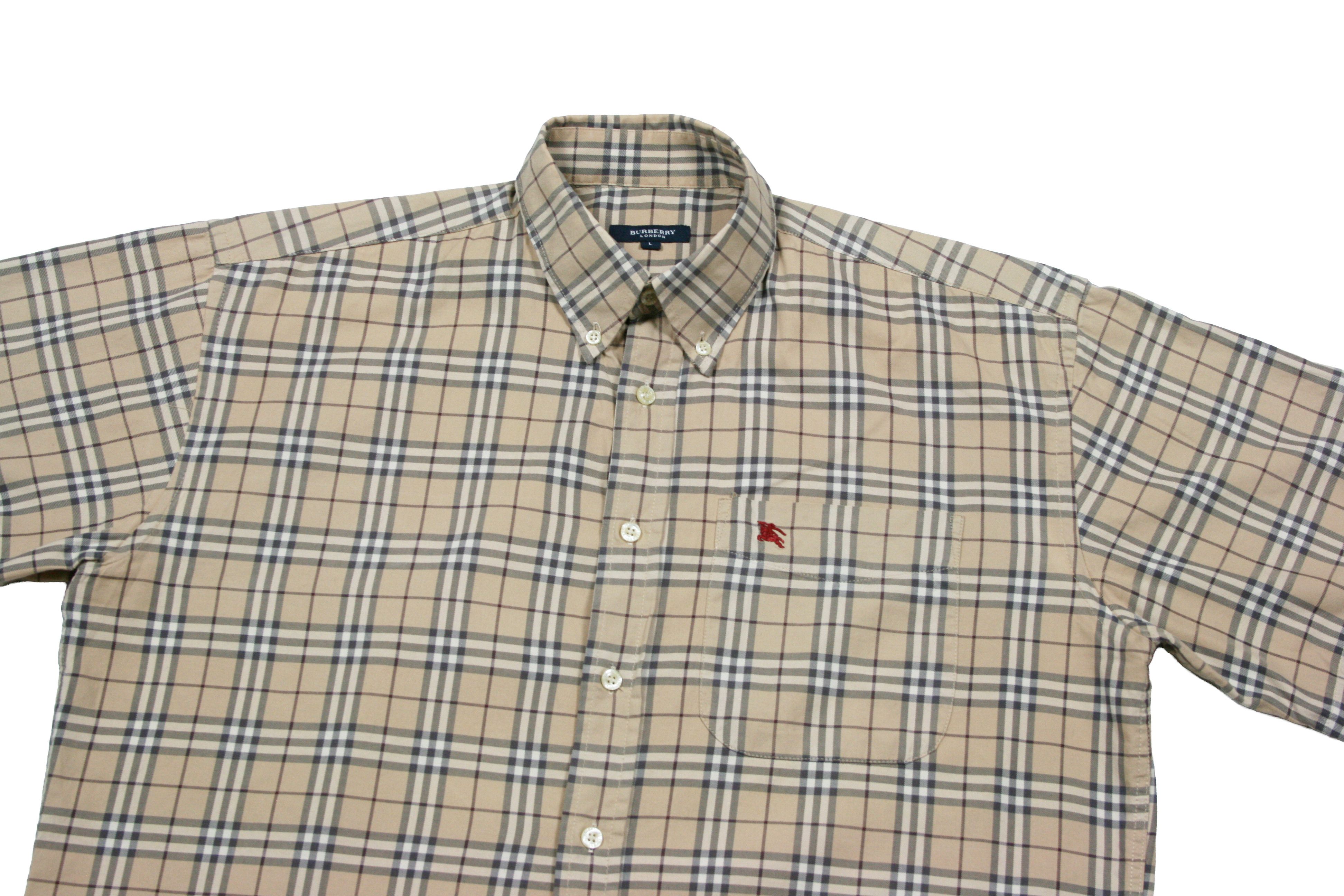 Burberry 00S Nova Check Short Sleeve Shirt Vintage Size US L / EU 52-54 / 3 - 3 Thumbnail