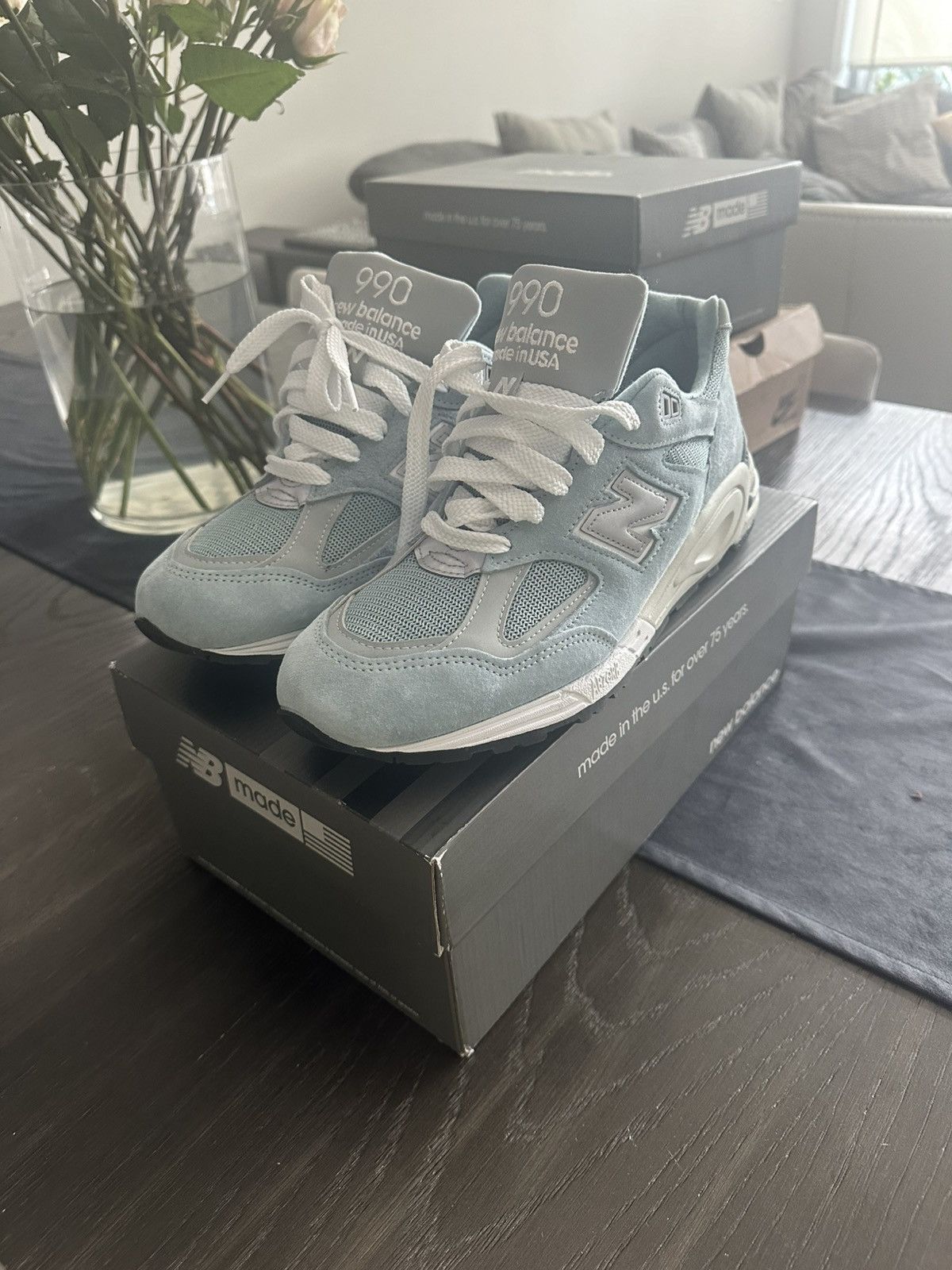 Kith × New Balance New Balance Kith 990v2 Storm Blue Size US 10 / EU 43 - 1 Thumbnail