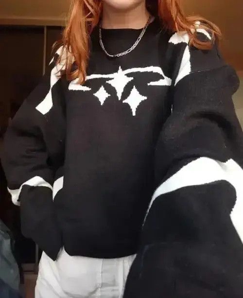Aran Isles Knitwear × Japanese Brand Y2K Stars Graphic Sweater Unisex Size US L / EU 52-54 / 3 - 2 Thumbnail