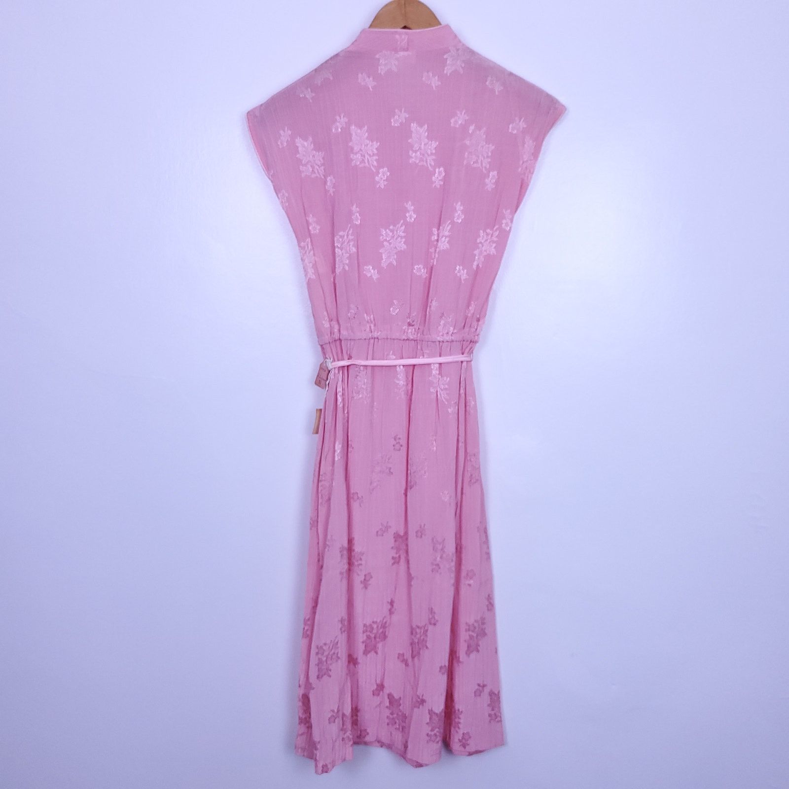 Vintage Vintage 1950s Pink Shirtwaist Dress 11 Floral Pin Up Retro Size L / US 10 / IT 46 - 3 Thumbnail