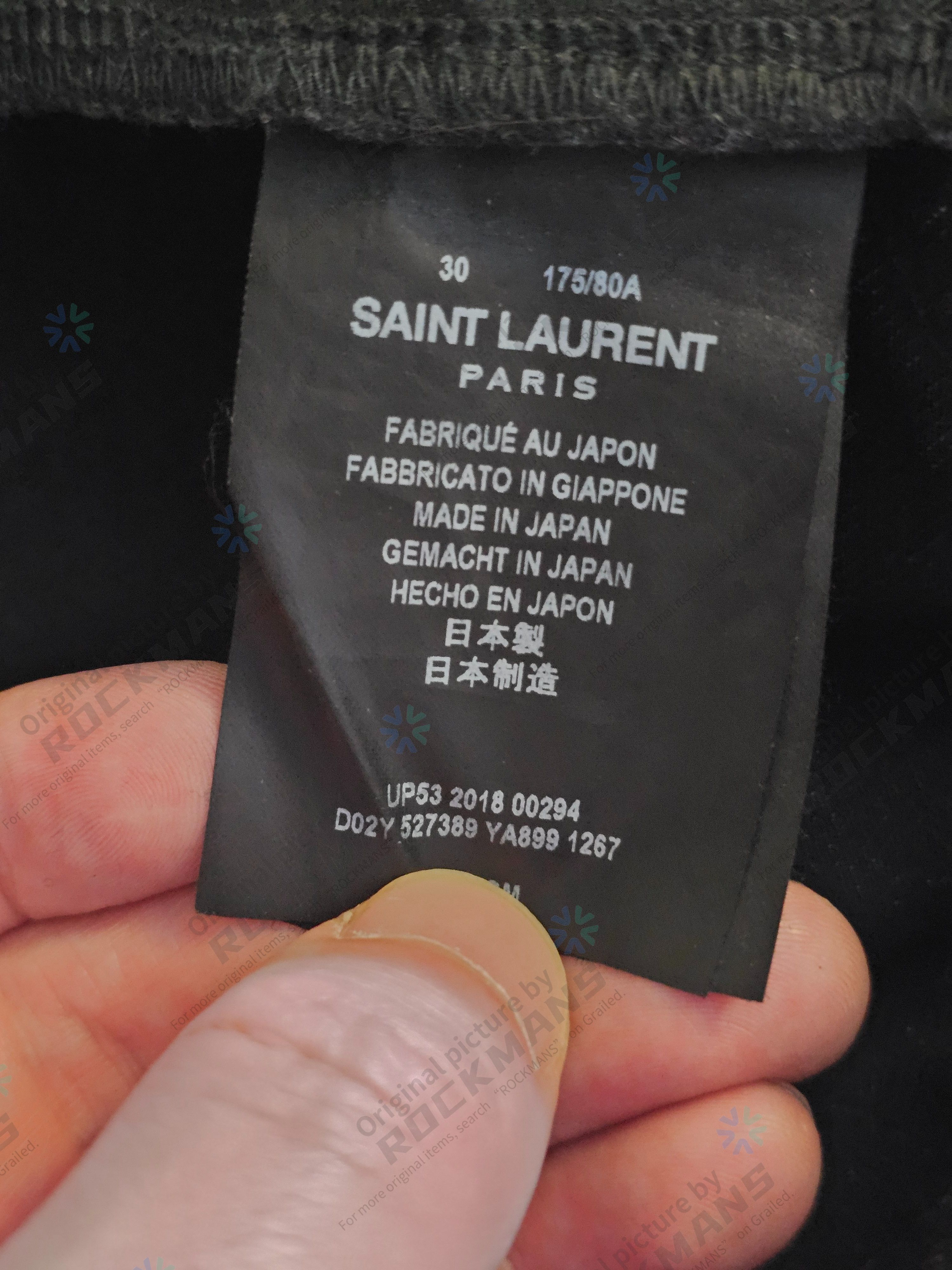 Saint Laurent Paris Saint Laurent Men's D02 Graphite Gray Jeans Size 30 Size US 30 / EU 46 - 7 Thumbnail