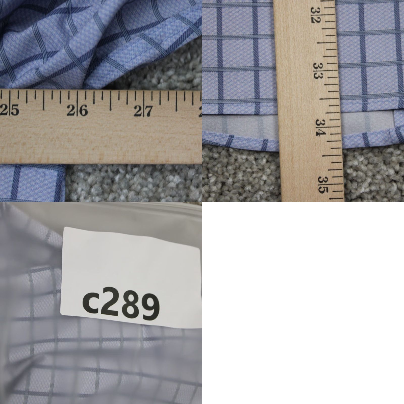 Vintage WRK Dress Shirt Mens 18 Blue Slim Fit 4-Way Stretch Polyester Blended Fabric Strc Geometric Pattern Shirt Size 48R - 9 Thumbnail