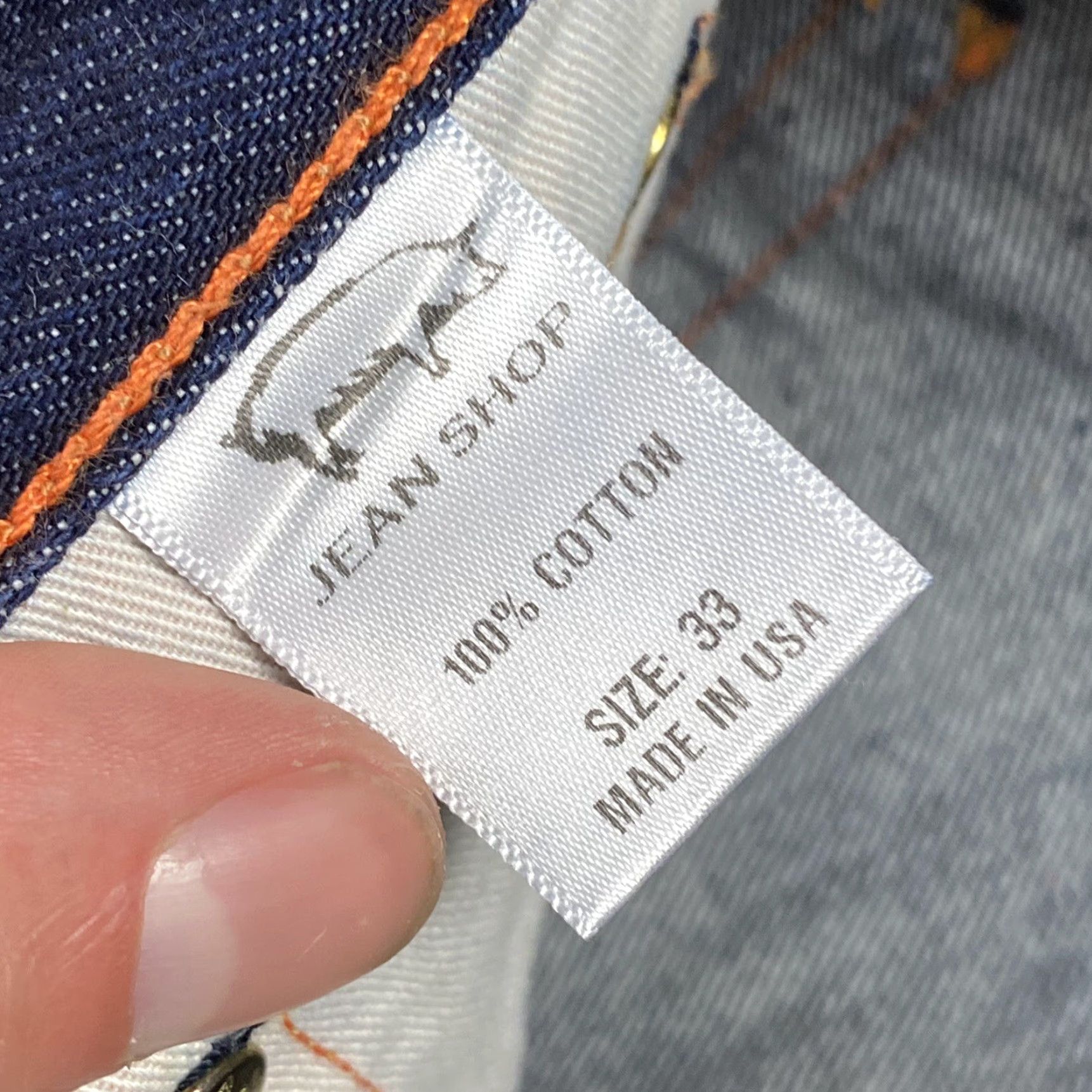 Jean Shop VINTAGE Jean Shop NYC Slim Straight Jeans 33 Men Blue Raw Denim Modern Fit Size US 33 - 6 Thumbnail