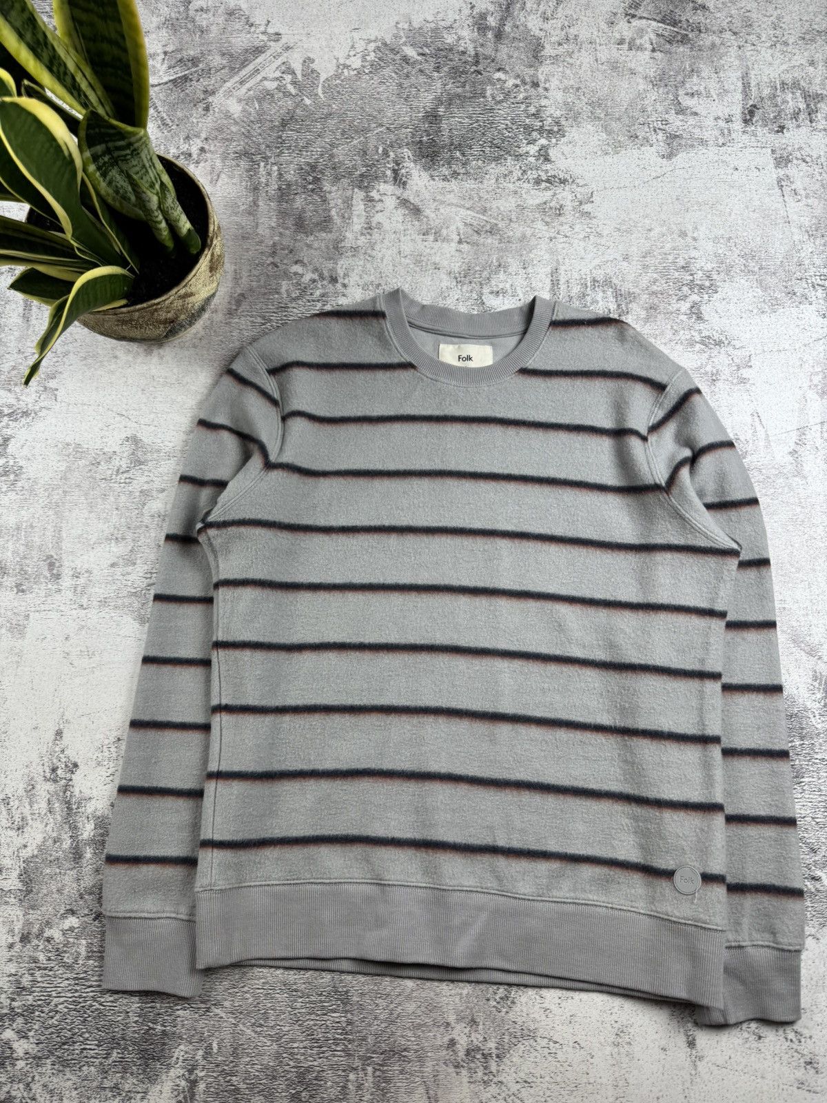 Folk Folk Striped Cotton Gray Size 3 Fleece Jumper Men’s Sweatshirt Pullover Hoodie Size US L / EU 52-54 / 3 - 4 Thumbnail