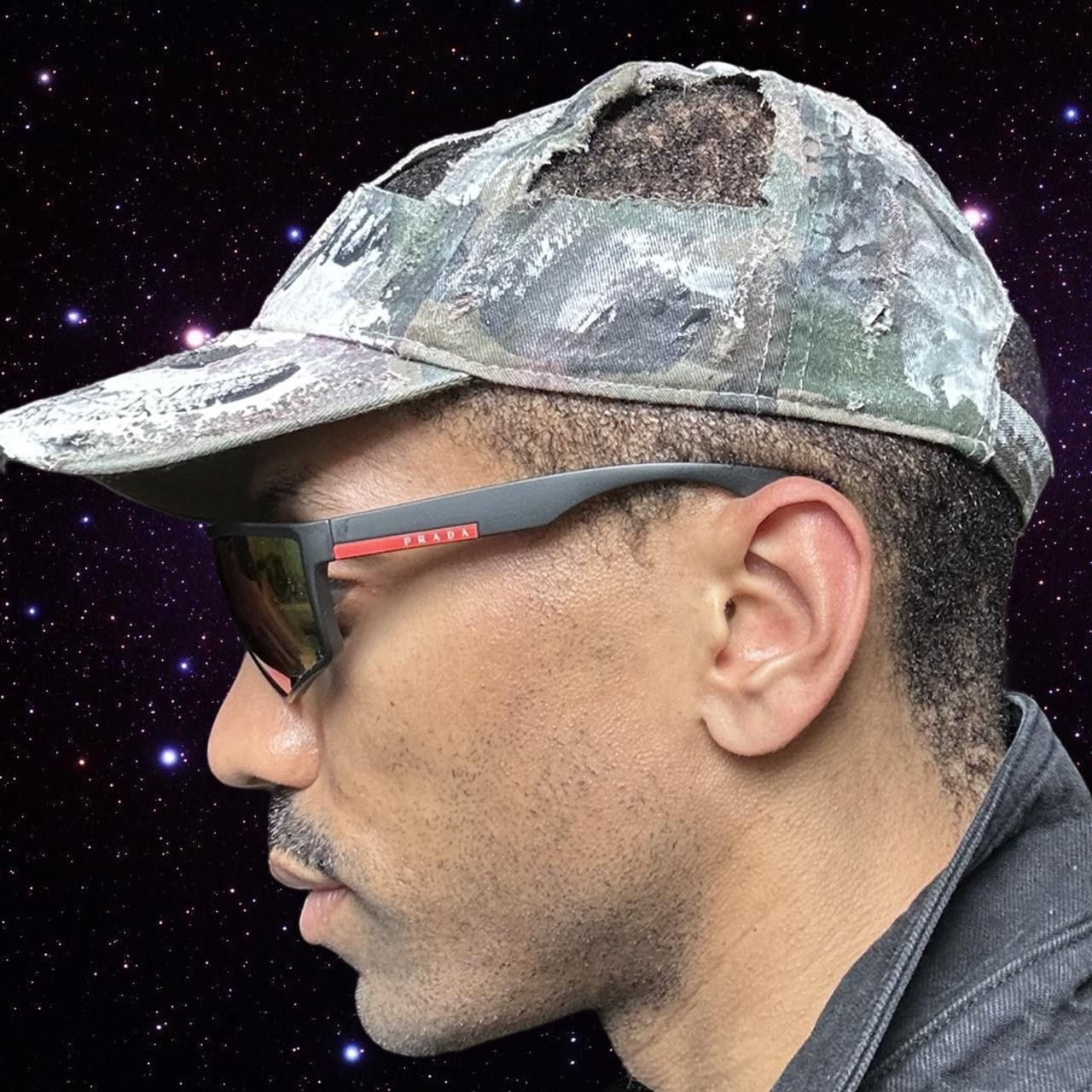 Other ASTROBOI* 'MM6' Brown Deconstructed Cut Out Camouflage Hat Size ONE SIZE - 4 Thumbnail