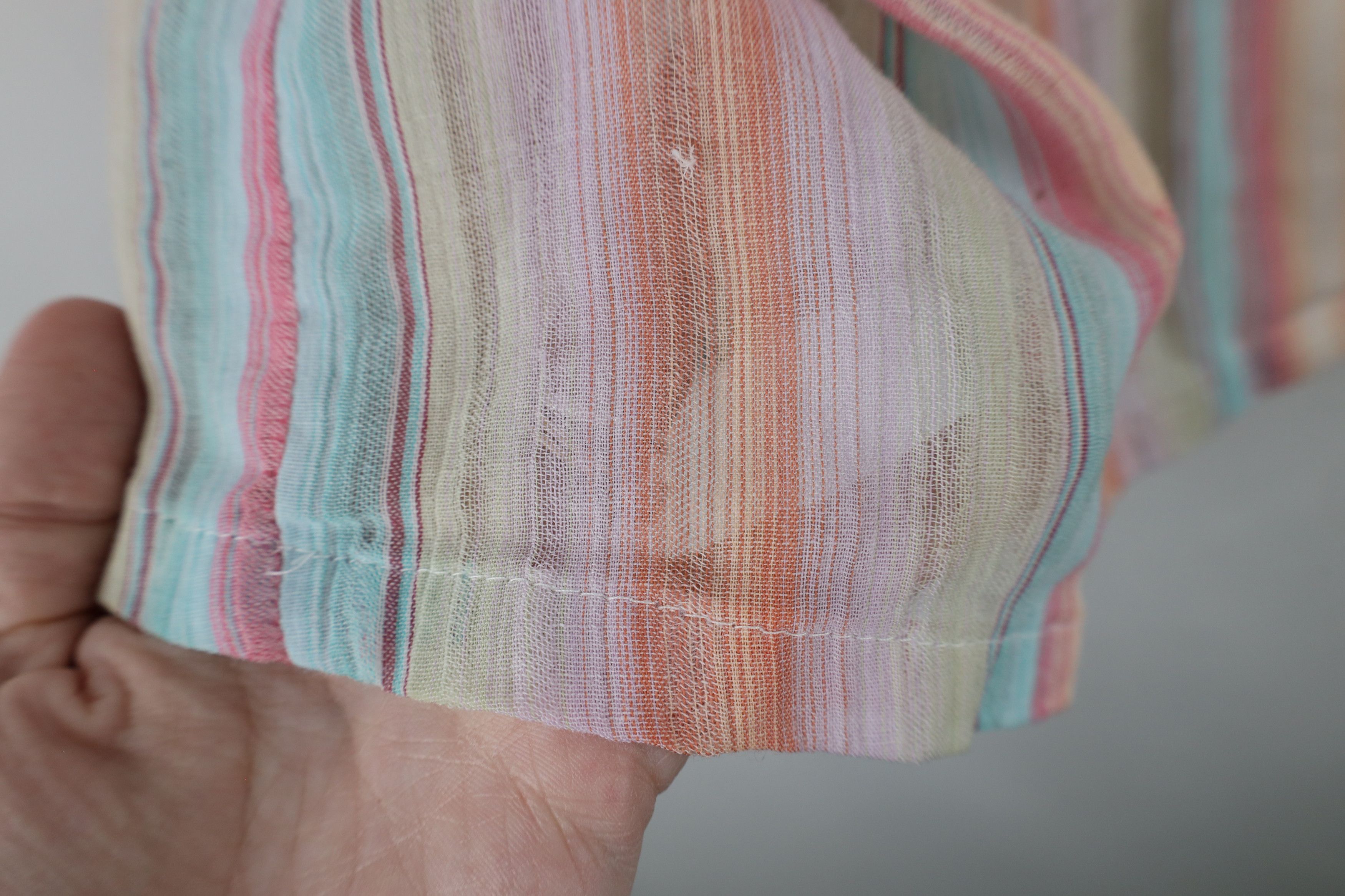 Vintage Vintage 70s Streetwear Pastel Striped Button Shirt USA Size XXL / US 16-18 / IT 52-54 - 5 Thumbnail