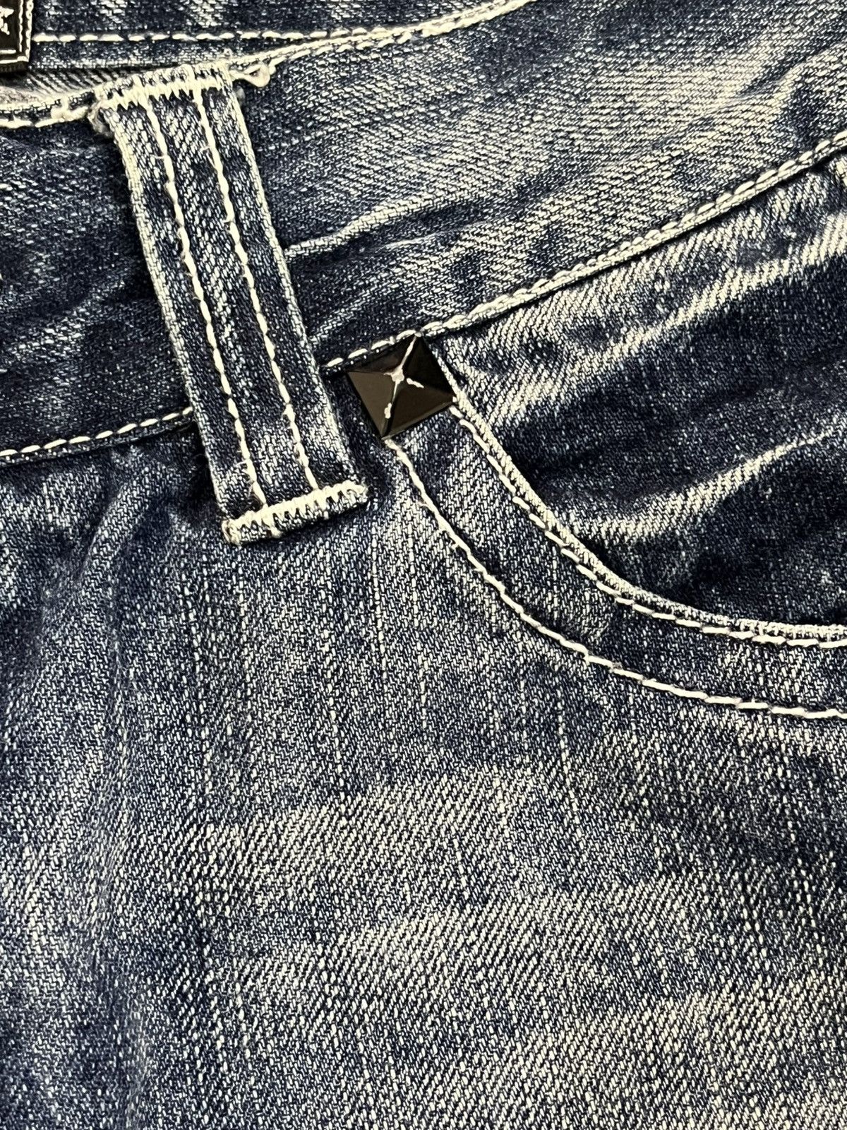 Beauty Beast × Le Grande Bleu (L.G.B.) Vintage Speed Flash Faded Distressed Denim Size US 31 - 9 Thumbnail