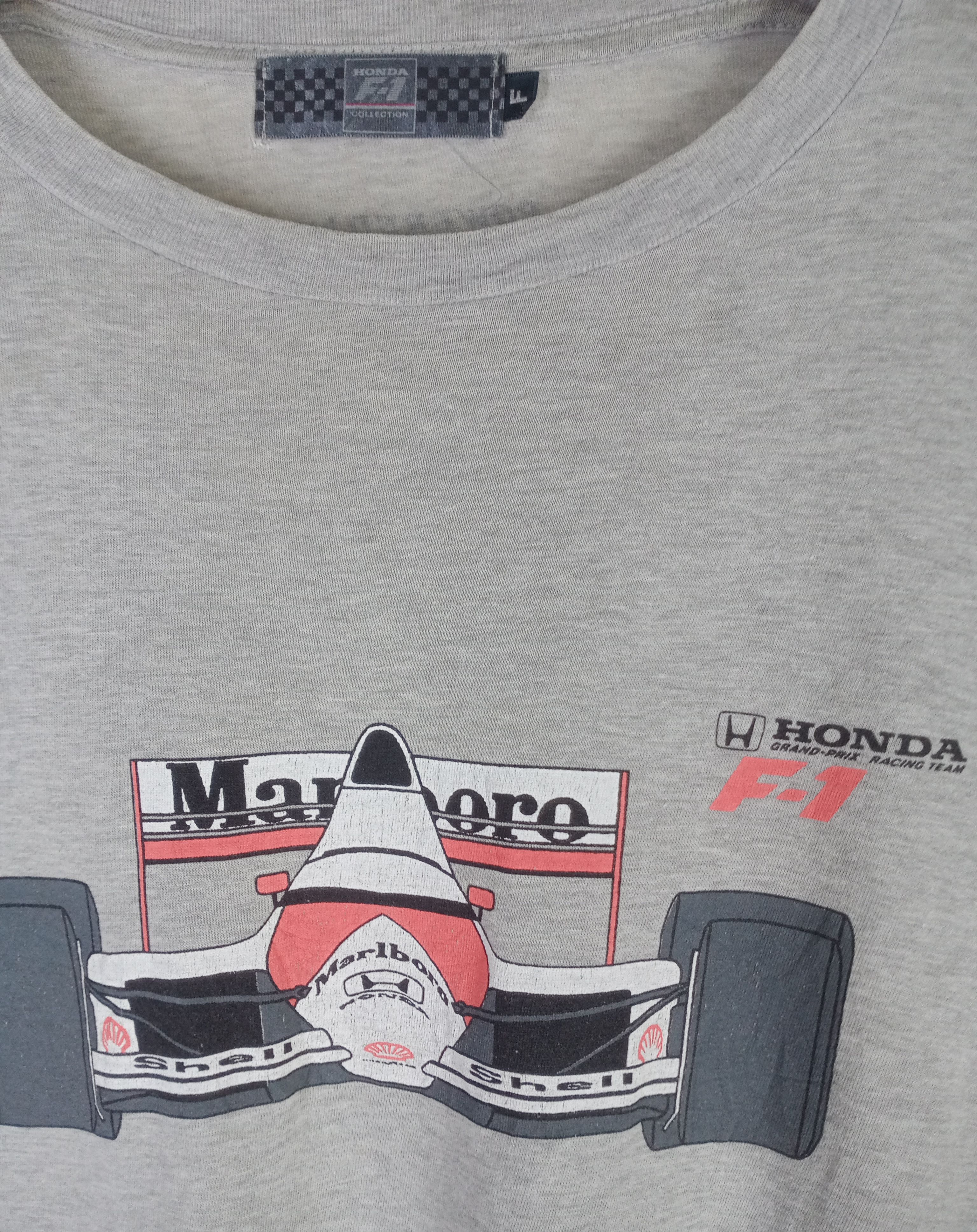 Honda Vintage 90s Honda Grand Prix Racing F1 Marlboro Tshirt Size US L / EU 52-54 / 3 - 5 Thumbnail