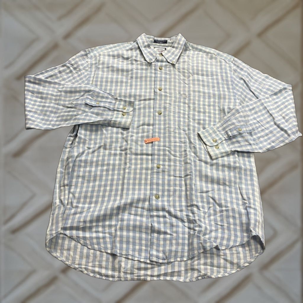 Faconnable VINTAGE Faconnable Shirt Mens Large Blue Check Button Down Long Sleeve Work Casual Top Size L / US 10 / IT 46 - 1 Thumbnail