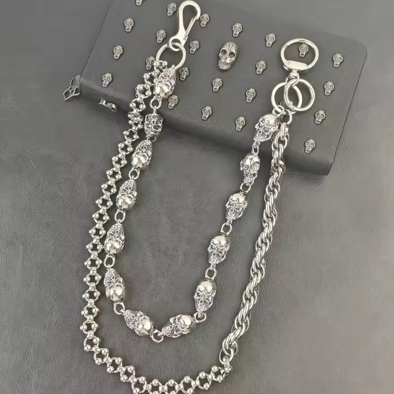 Other Gothic Punk Skulls Stainless Steel Beads Skeleton Chain Size ONE SIZE - 10 Thumbnail