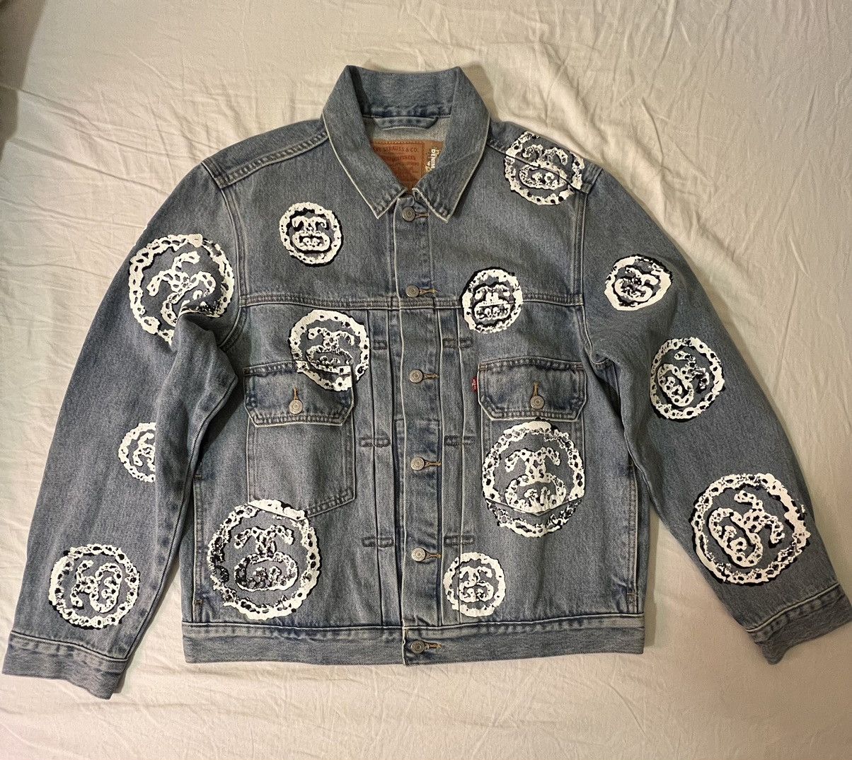 Stussy Stussy Denim Tears Levi’s Type-2 Denim Jacket Light Wash L | Grailed