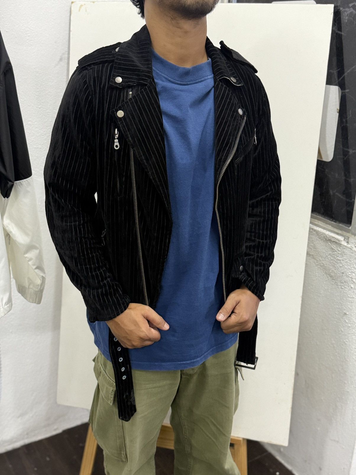 Japanese Brand 🔥 Power To The People Velvet Double Collar Japan UrbanJacket Size US S / EU 44-46 / 1 - 1 Thumbnail
