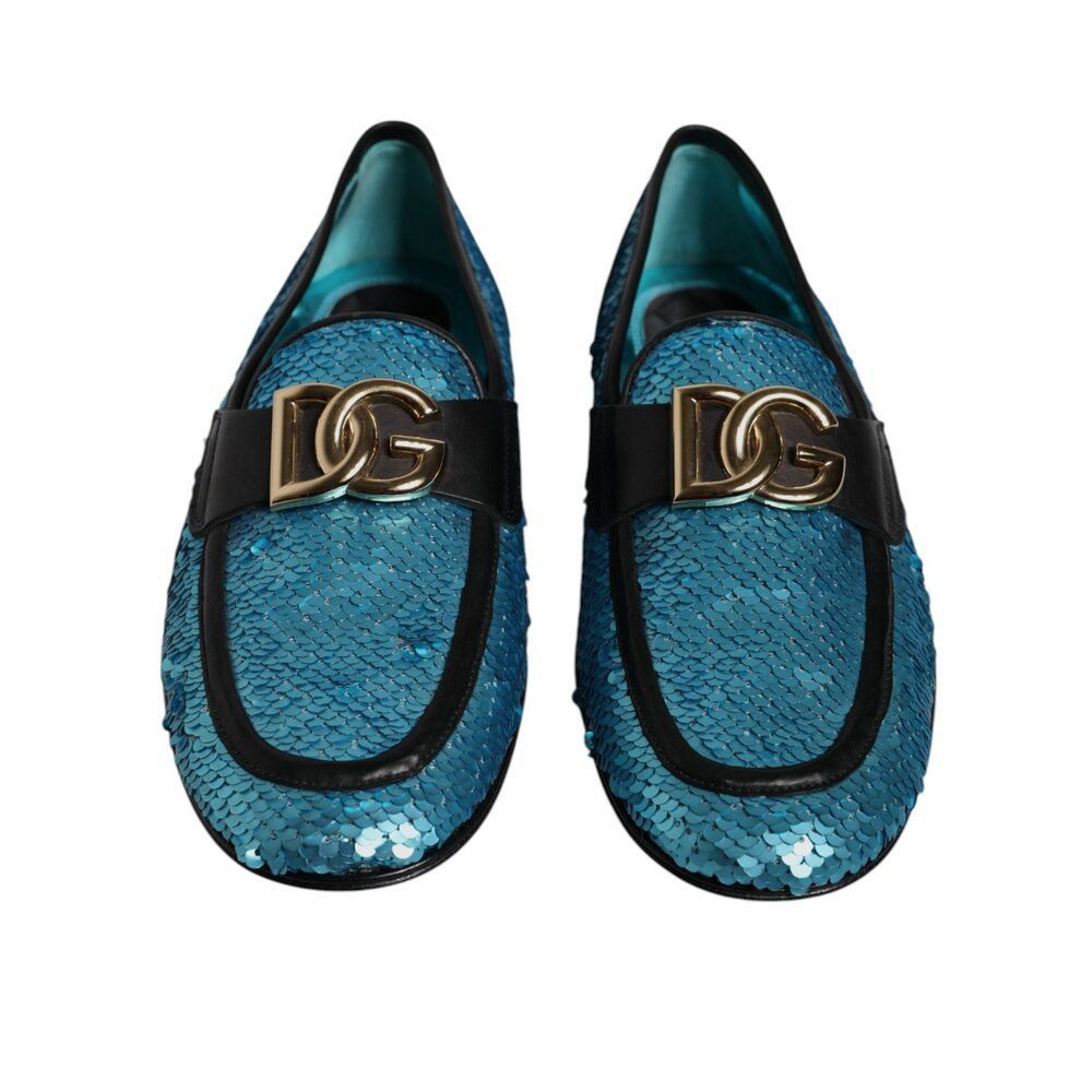 Dolce & Gabbana Dolce & Gabbana Blue Sequined Loafers Formal Dress Shoes Size US 6 / EU 39 - 3 Thumbnail