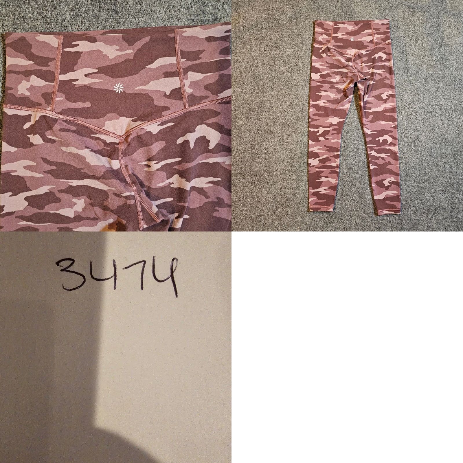 Athleta Athleta Pants Womens Small Pink Camo Elation 7/8 Cropped Stretch Athletic Causal Size 28" / US 6 / IT 42 - 8 Thumbnail