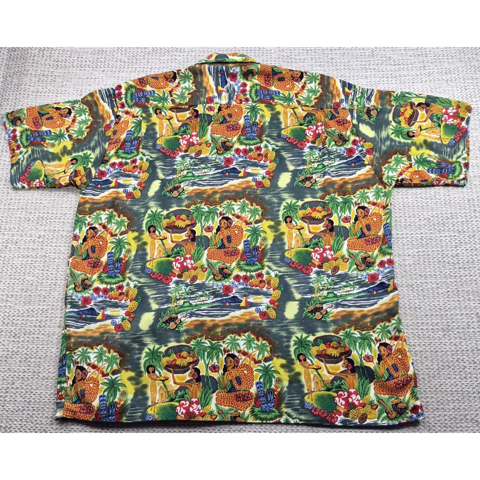 ALOHAS Ocean Current Hawaiian Shirt Mens XL Multicolor Aloha Short Sleeve Button Front Shirt Size US XL / EU 56 / 4 - 7 Thumbnail
