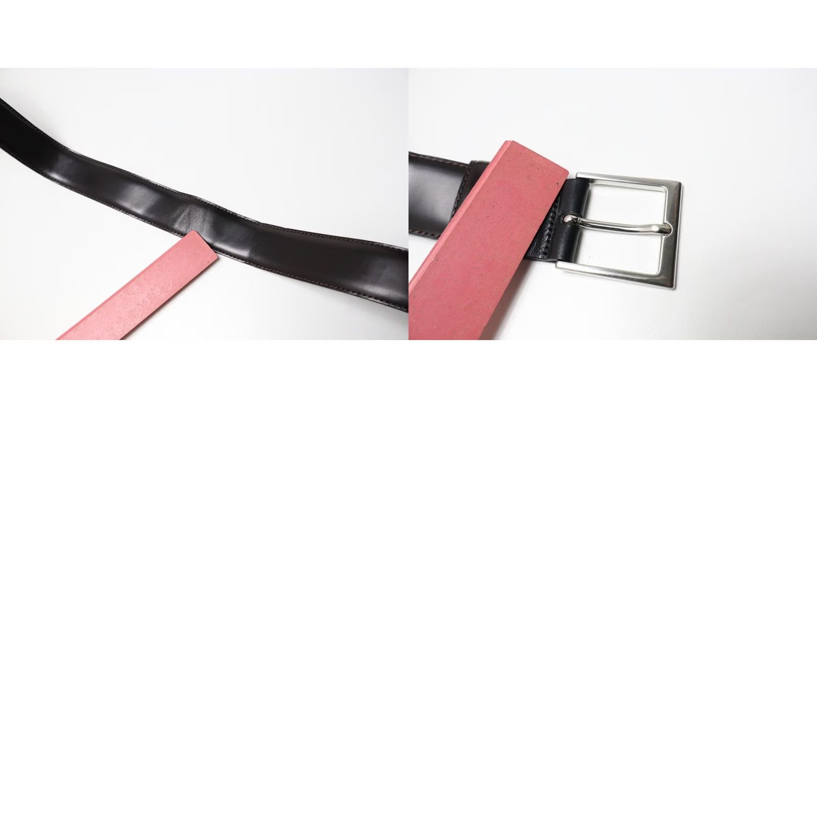 Suitsupply SUITSUPPLY Belt Men's 85/34 Genuine Leather Made In Italy Brown Square Buckle Belt Size ONE SIZE - 8 Thumbnail