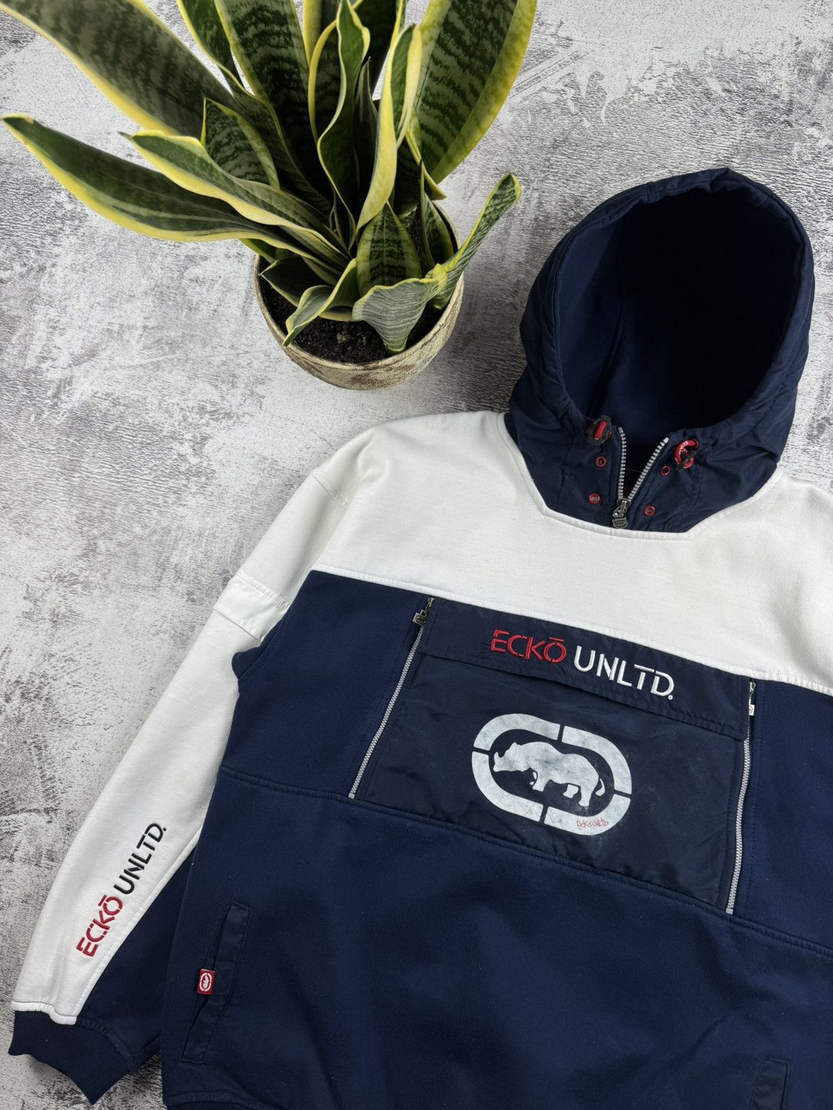 Ecko Unltd. ECKO UNLTD Skate Rap Baggy Hip Hop Anorak Jacket Hoodie Size US L / EU 52-54 / 3 - 4 Thumbnail