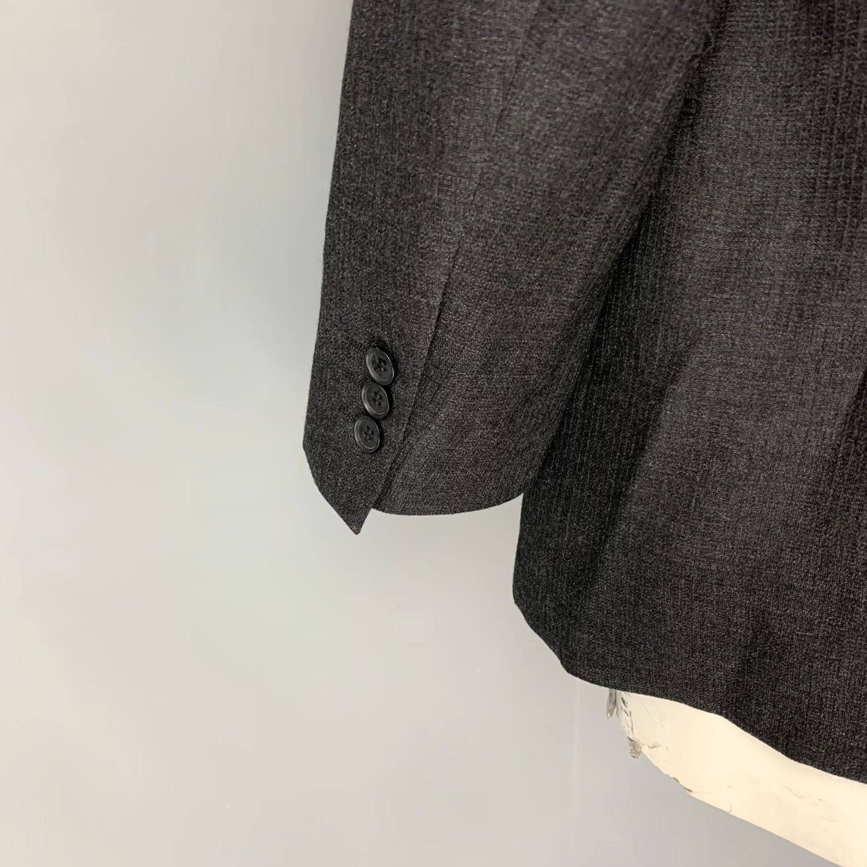 Yves Saint Laurent VINTAGE YVES SAINT LAURENT Size 46 Regular Dark Gray Textured Wool Sport Coat Mens Size US S / EU 44-46 / 1 - 4 Thumbnail