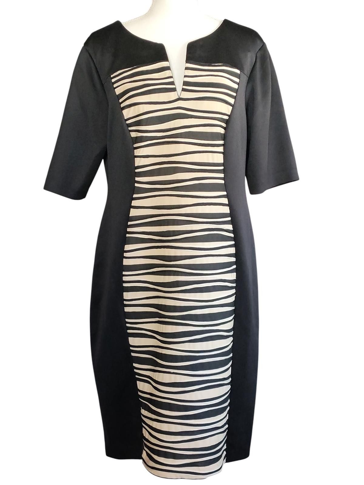 Other Connected Apparel Black and White Zebra Print Midi Dress Size XXL / US 16-18 / IT 52-54 - 3 Thumbnail