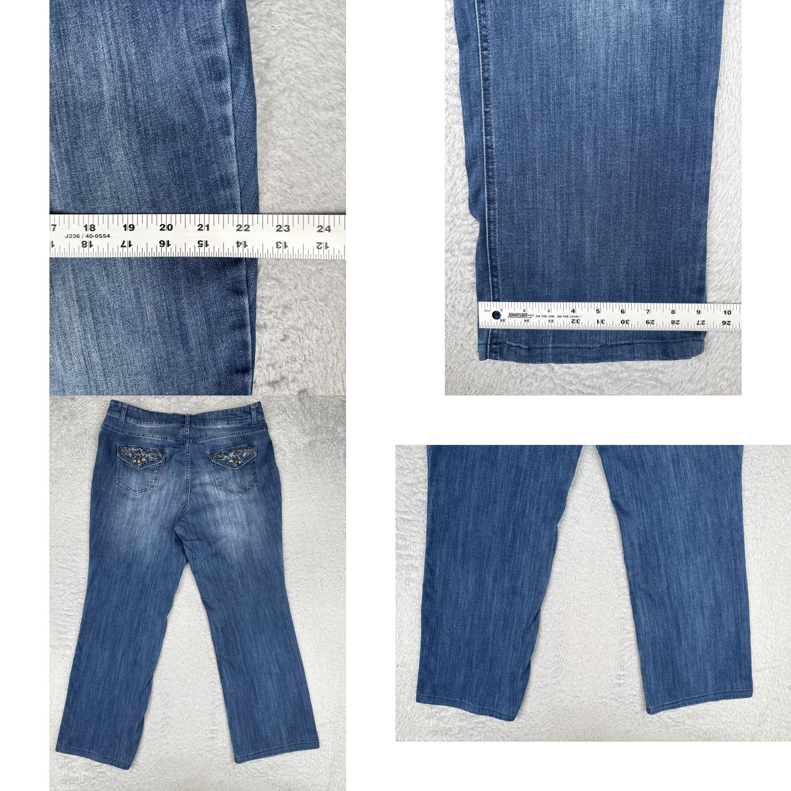 Vintage Secrets Straight Jeans Womens 16 Blue Medium Wash High Rise Relaxed Denim 36x29 Jeans Womens Size 38" / US 16 / IT 52 - 9 Thumbnail