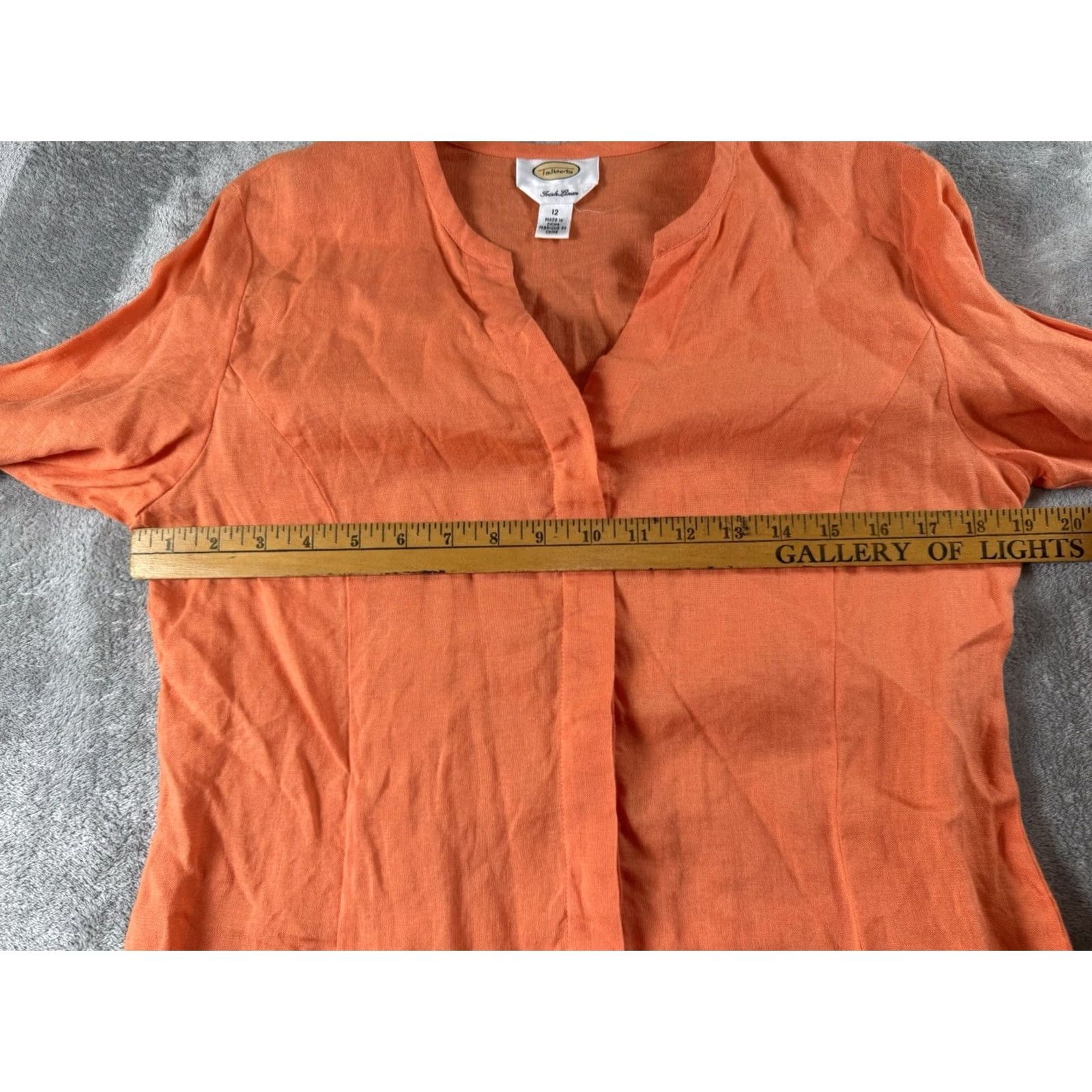 Talbots Talbots Women's Size 12 Orange 100% Linen Button-Down Shirt Casual Coastal Vintage: No Size XL / US 12-14 / IT 48-50 - 4 Thumbnail
