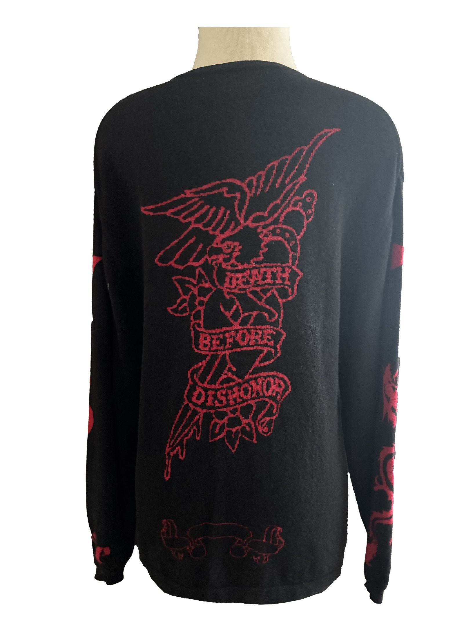 A&G Rock A&G VINTAGE "DEATH BEFORE DISHONOR" CASHMERE CREW NECK Size US S / EU 44-46 / 1 - 1 Thumbnail