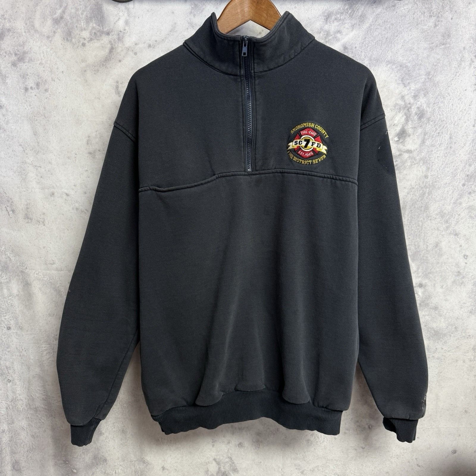 Vintage VTG Fireman Collared Quarter Zip Sweatshirt Mens Large R Her Size US L / EU 52-54 / 3 - 2 Thumbnail