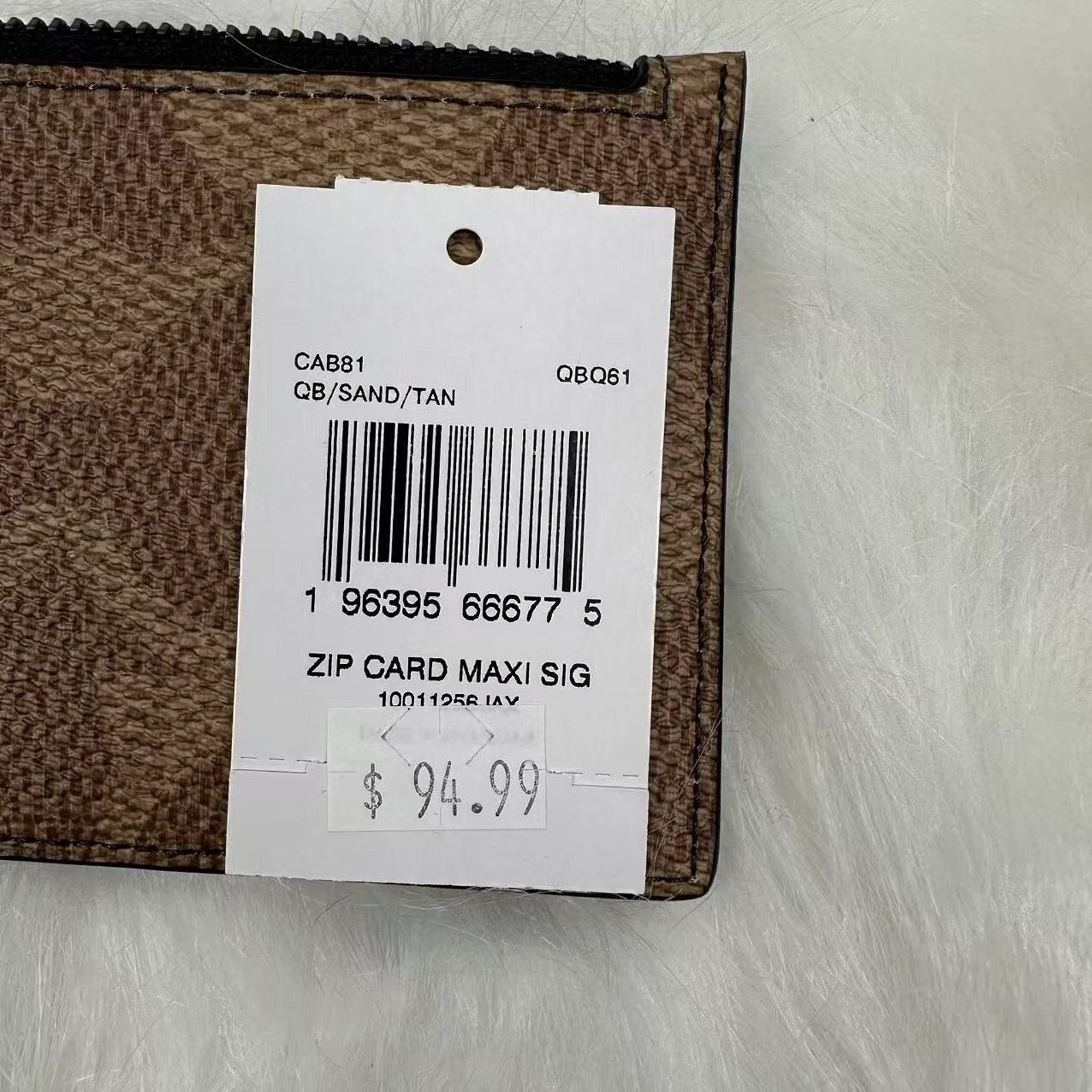 Coach Coach Zip Card Case In Blocked Signature Canvas In Sand/Tan Size ONE SIZE - 2 Thumbnail